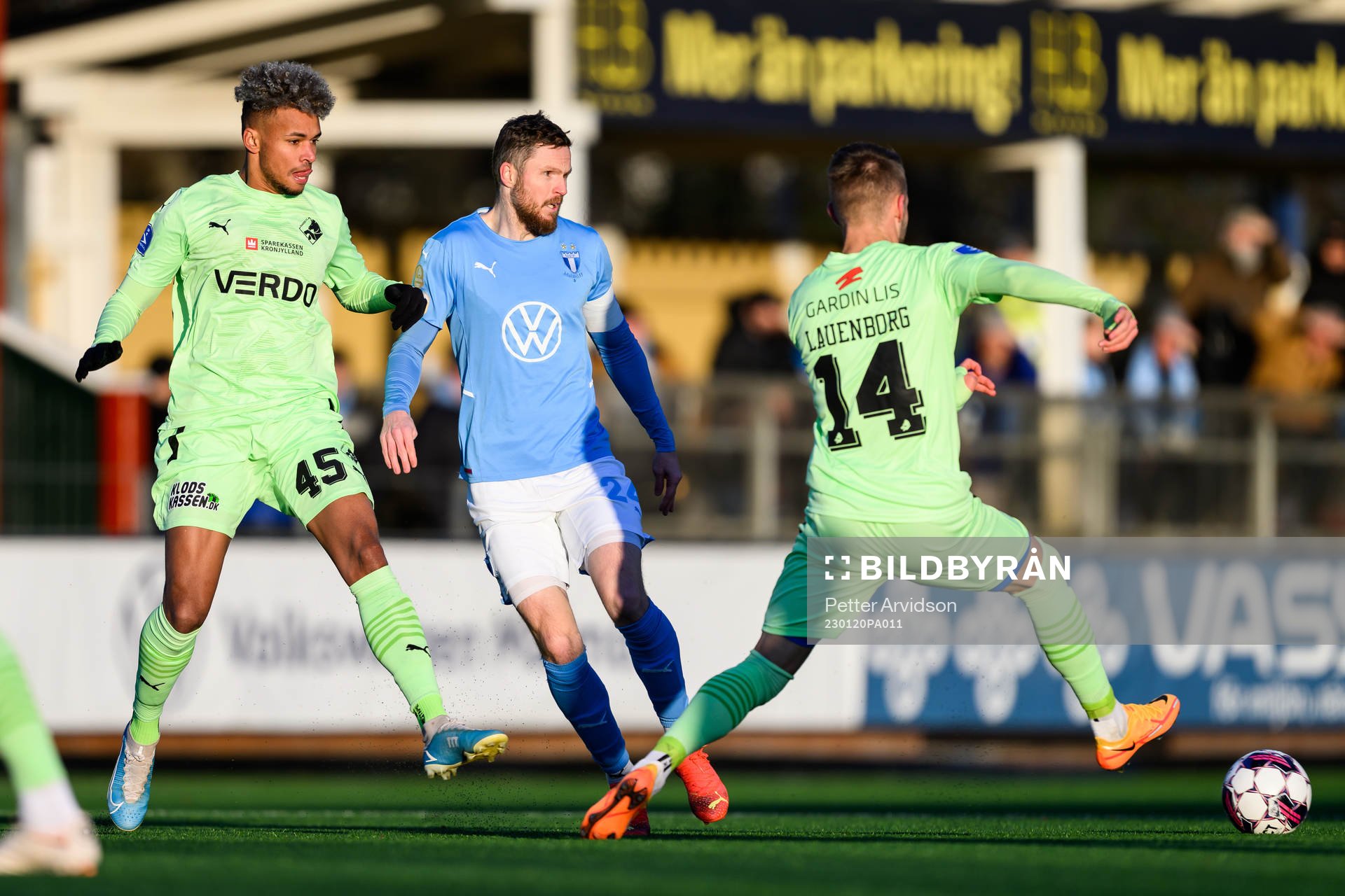 Randers Marvin Egho och Frederik Lauenborg mot Malmö FFs