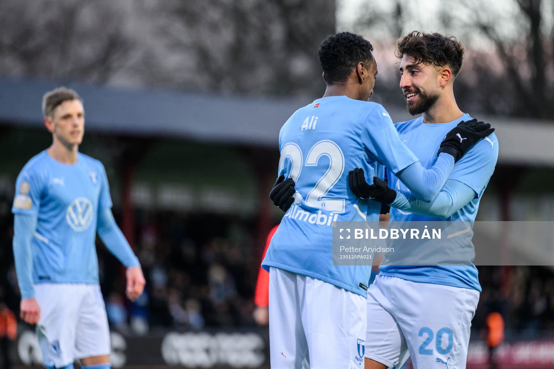 Malmö FFs Taha Ali och Moustafa Zeidan jublar
