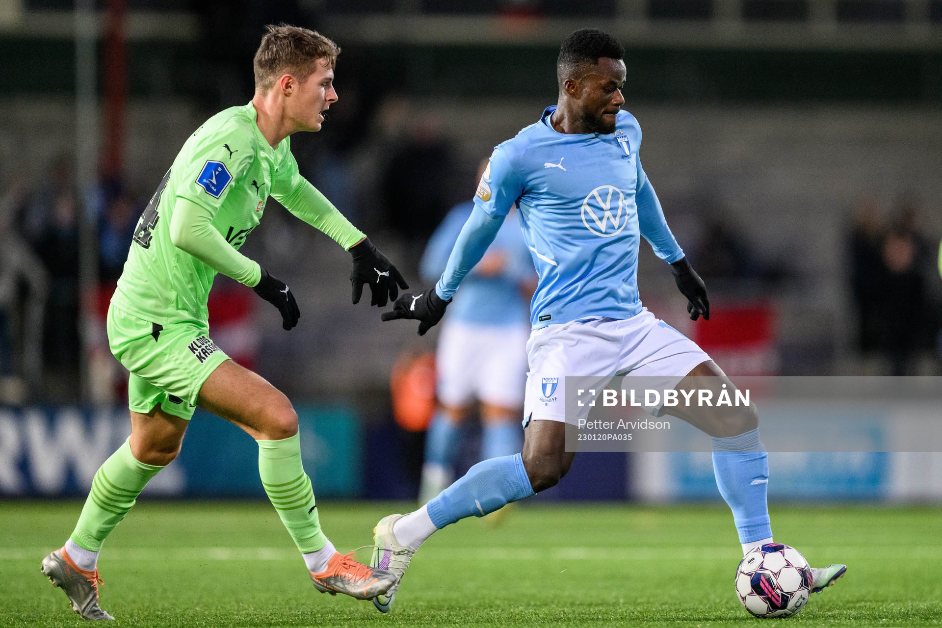 Randers Mikkel Brund och Malmö FFs Malik Abubakari