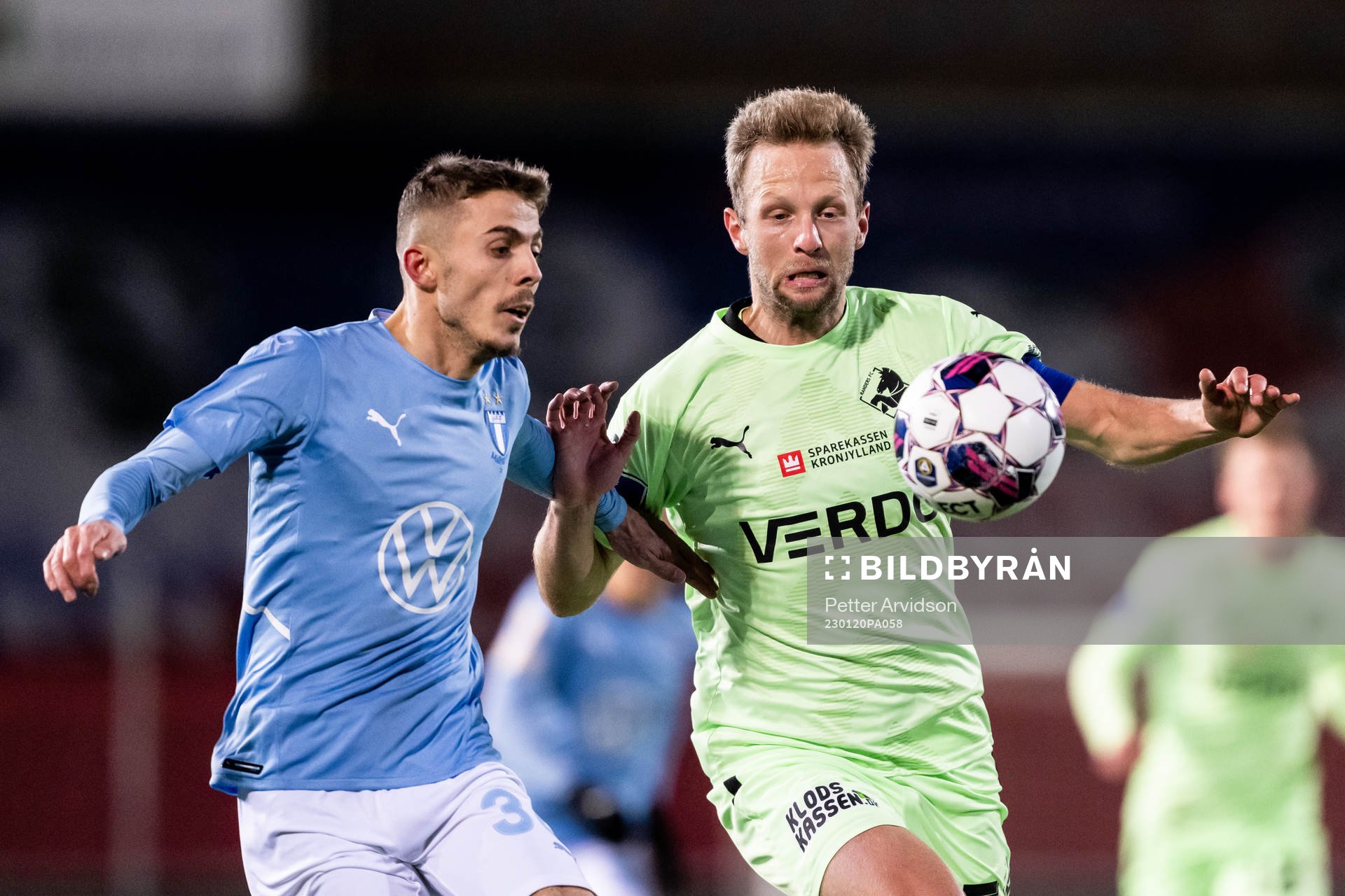 Malmö FFs Patriot Sejdiu och Randers Björn Kopplin