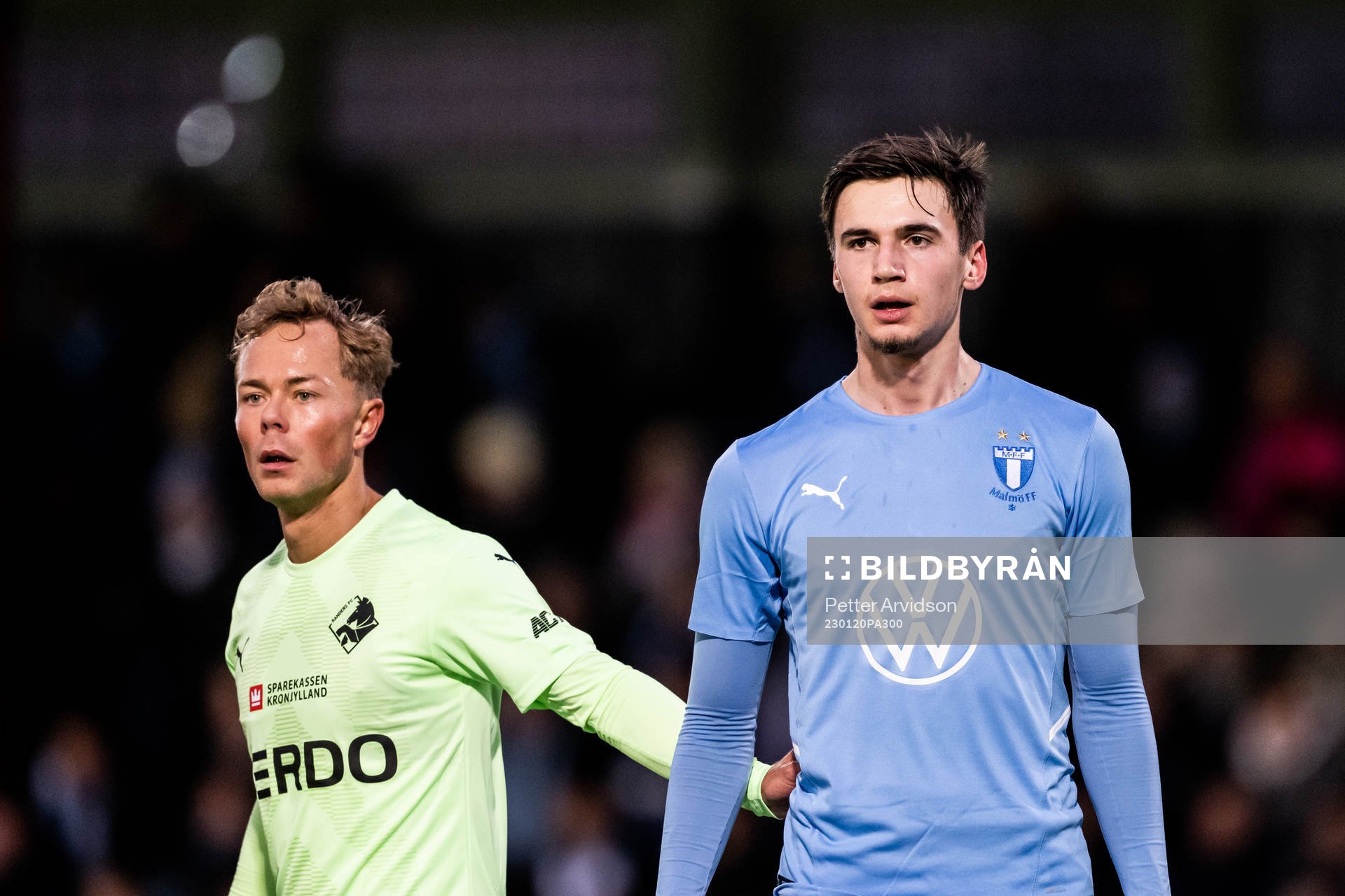 Randers Adam Andersson och Malmö FFs Noah Eile