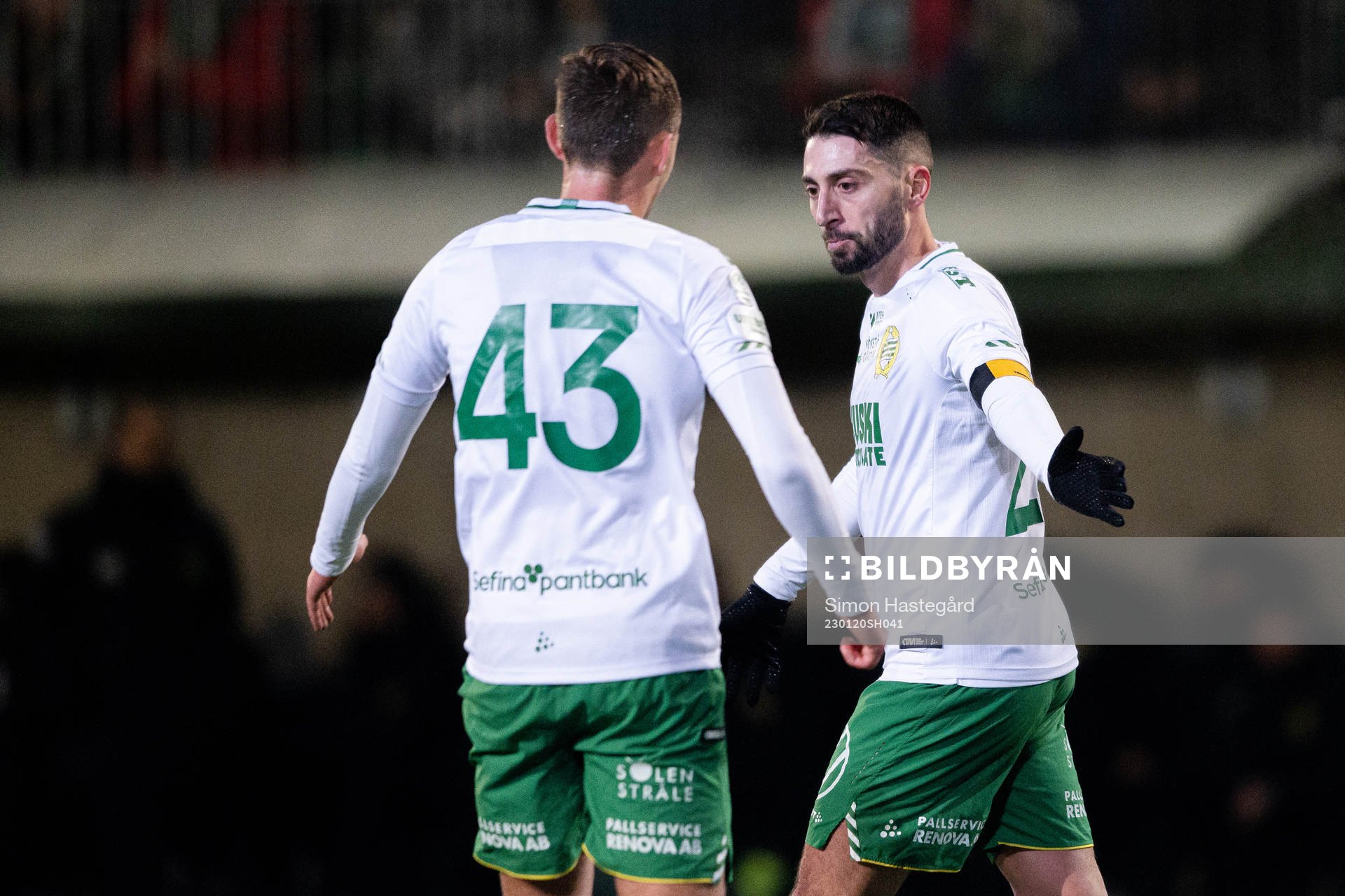Hammarbys Casper Eklund och Nahir Besara jublar