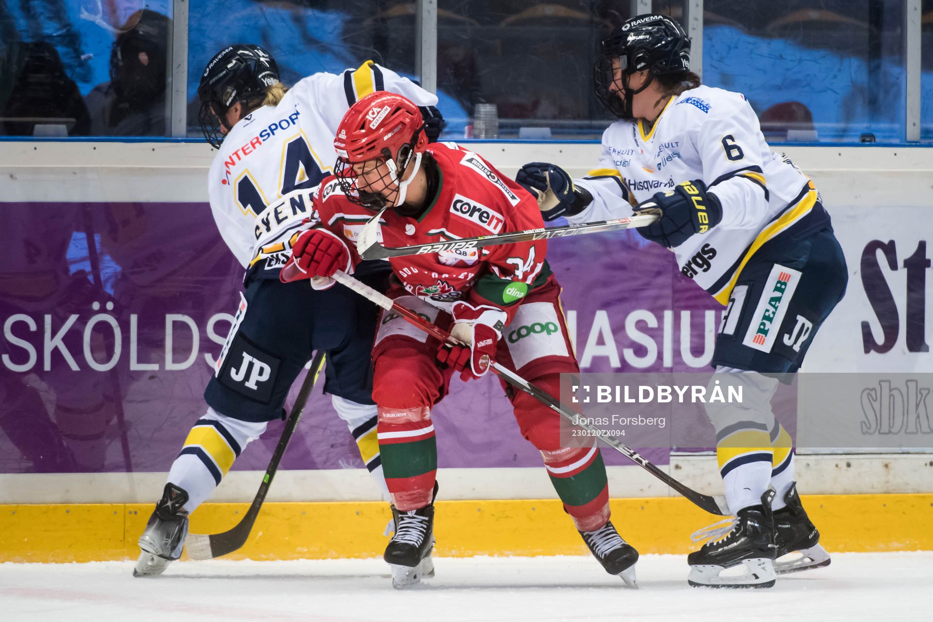 HV71s Charlotte Wittich och Agnez Svensson Modos Vendula