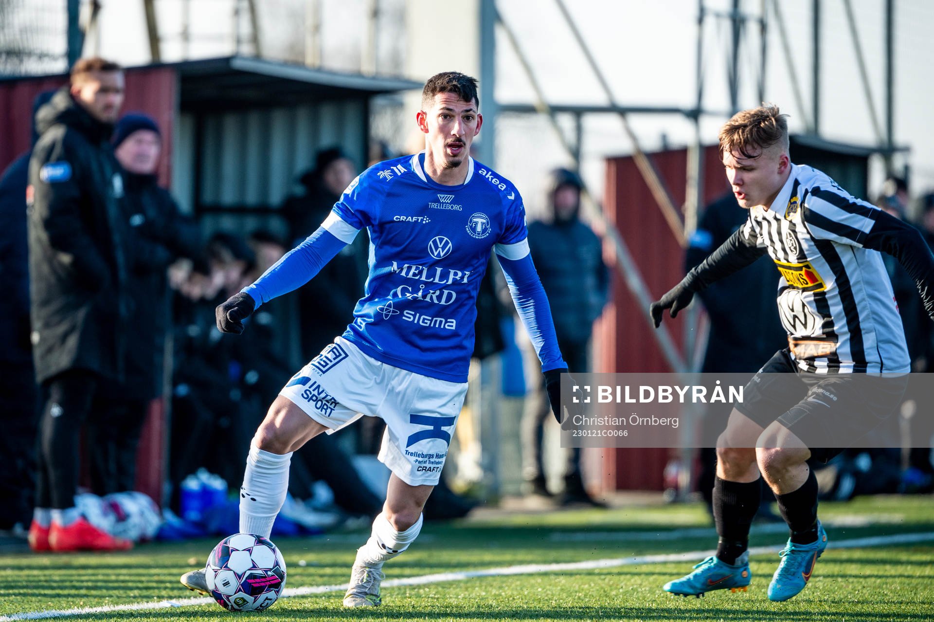 Trelleborgs Gian Mendes mot Landskronas Vincent Sundberg