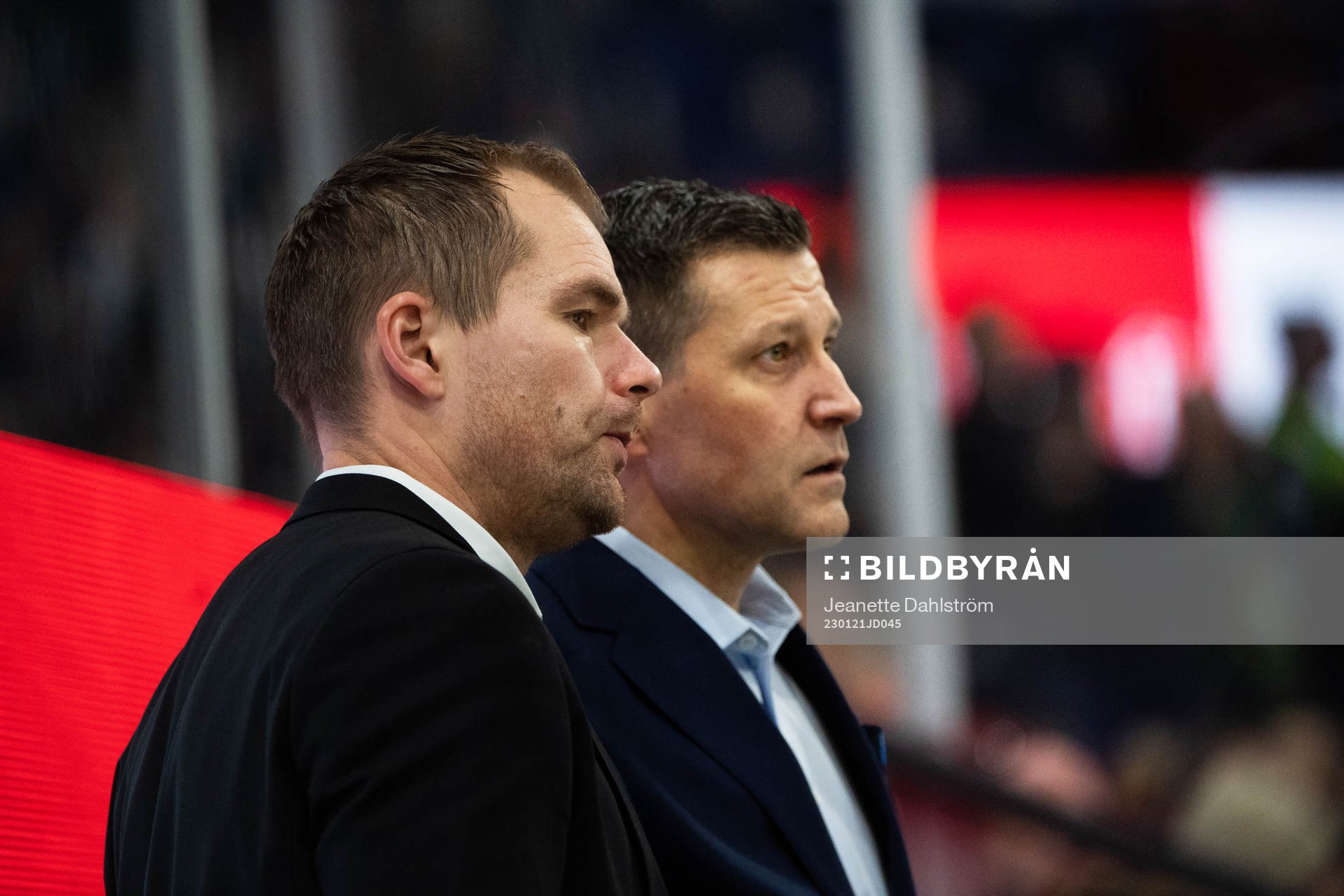 Färjestads Tomas Mitell och Assisterande tränare Thomas