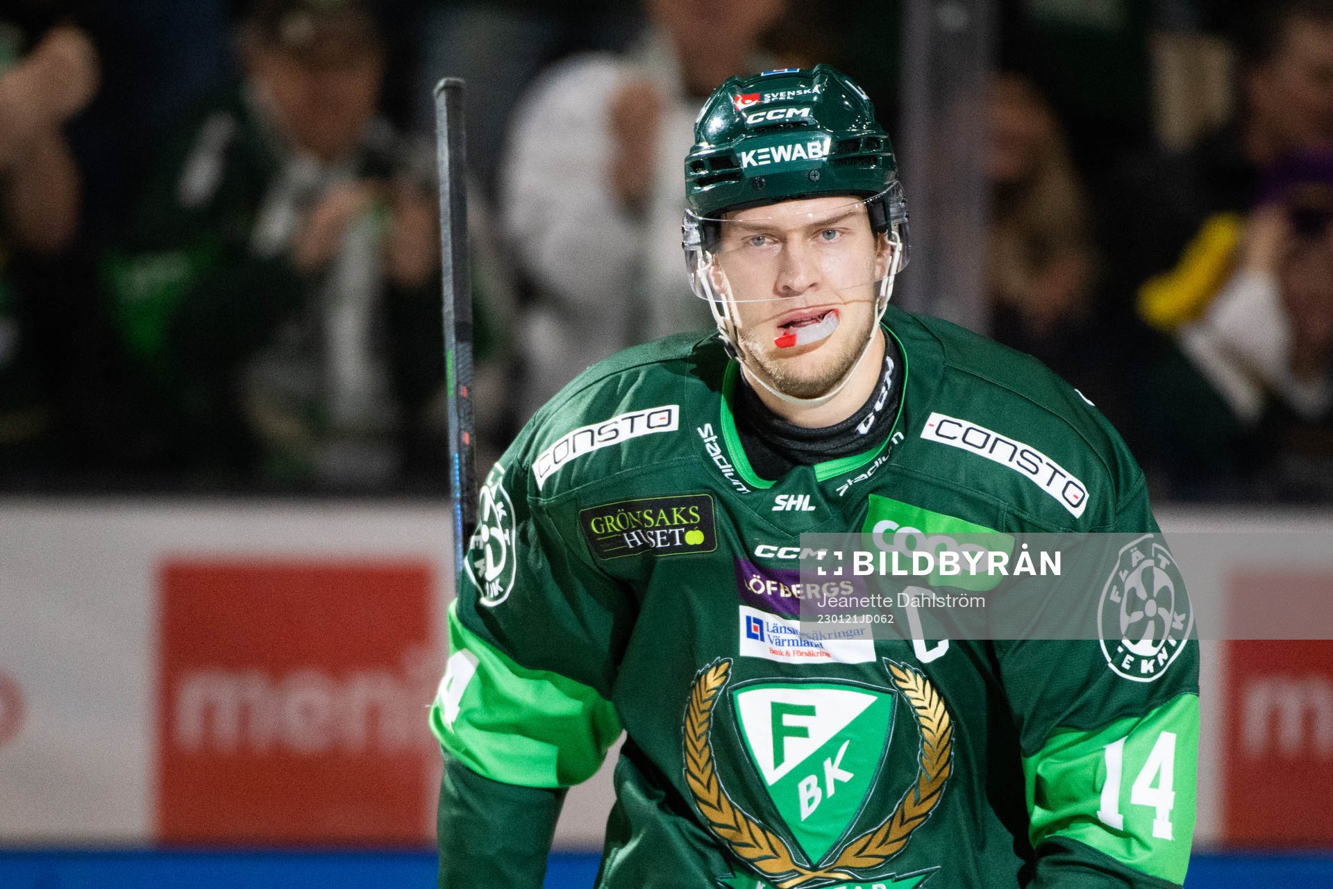 Färjestads Victor Ejdsell jublar