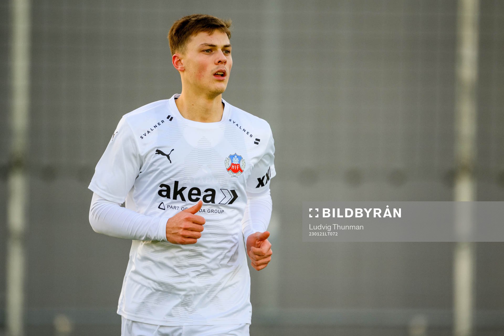 Helsingborgs Erik Ring under träningsmatchen i fotboll mellan Ängelholm och Helsingborg den 21 januari 2023 i Ängelholm. 
