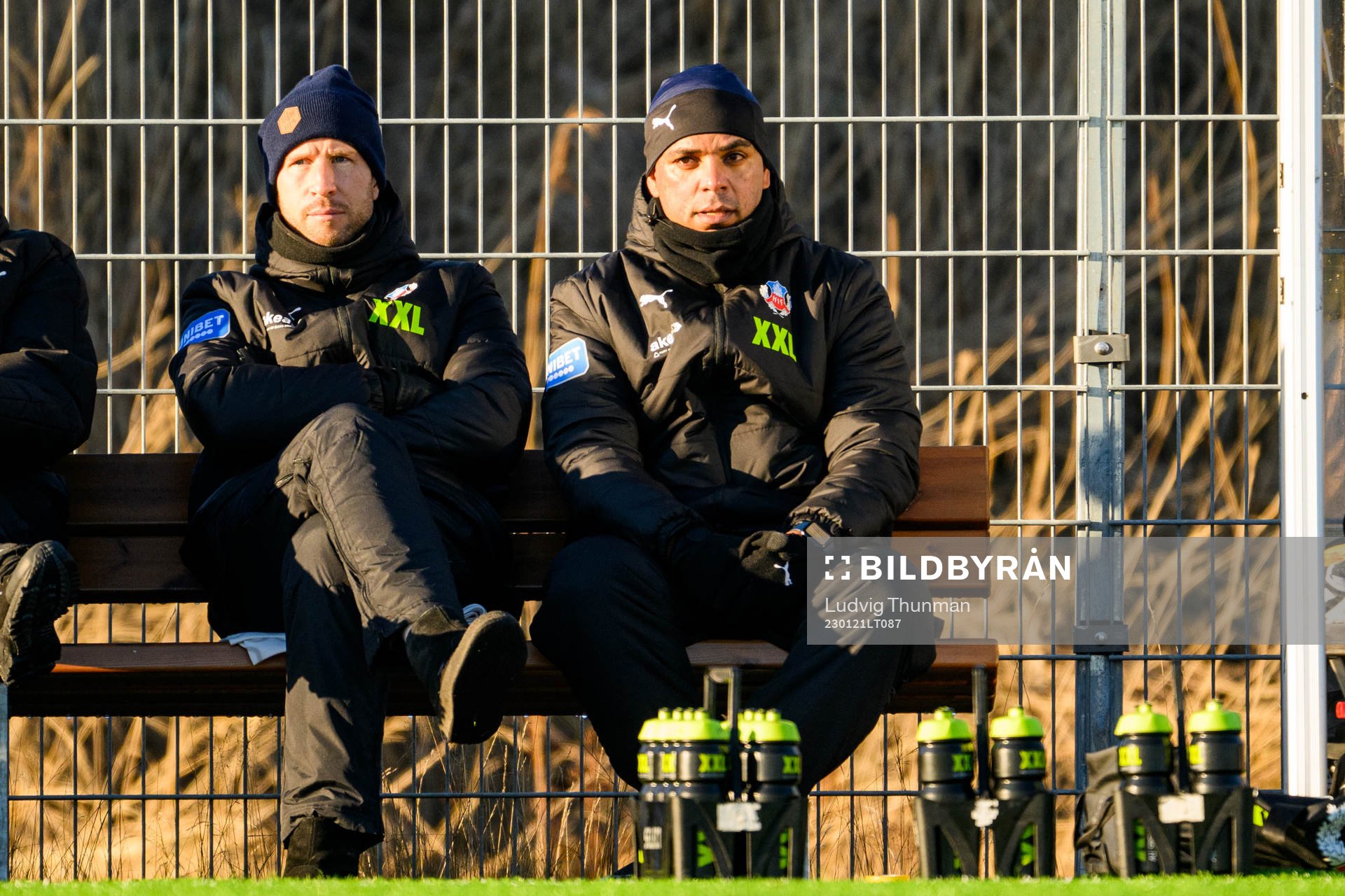 Helsingborgs tränare Mattias Lindström och tränare