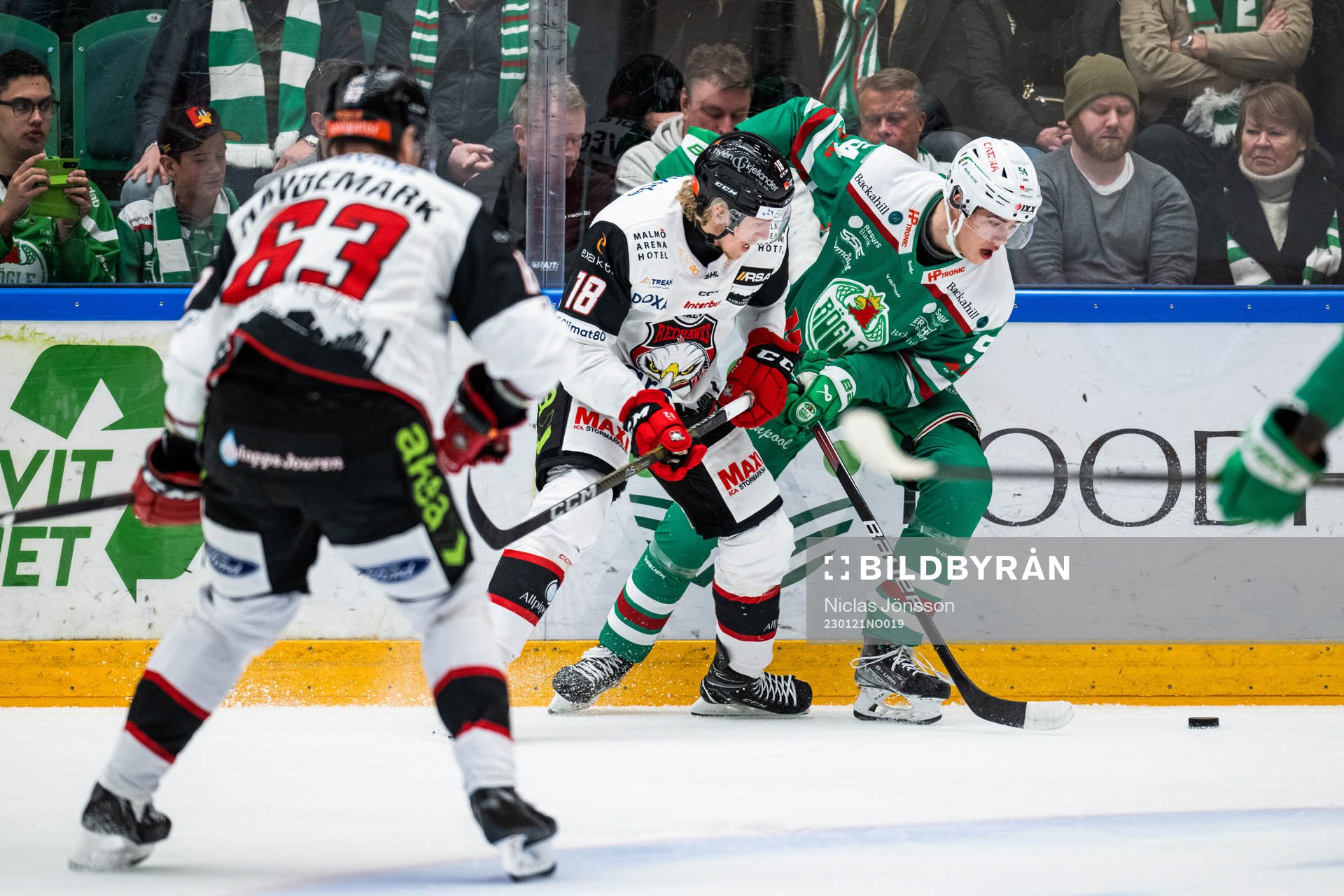 Malmö Redhawks Marcus Sylvegård och Rögles William