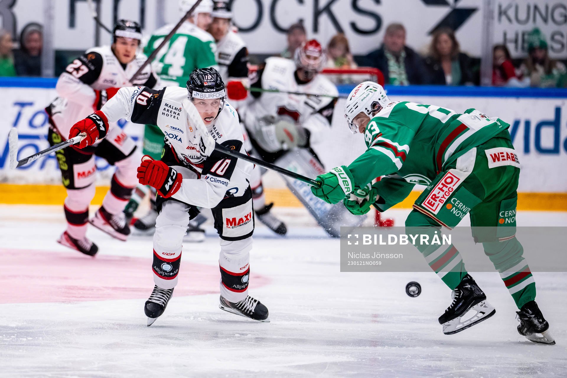 Malmö Redhawks William Von Barnekow  och Rögles Riley