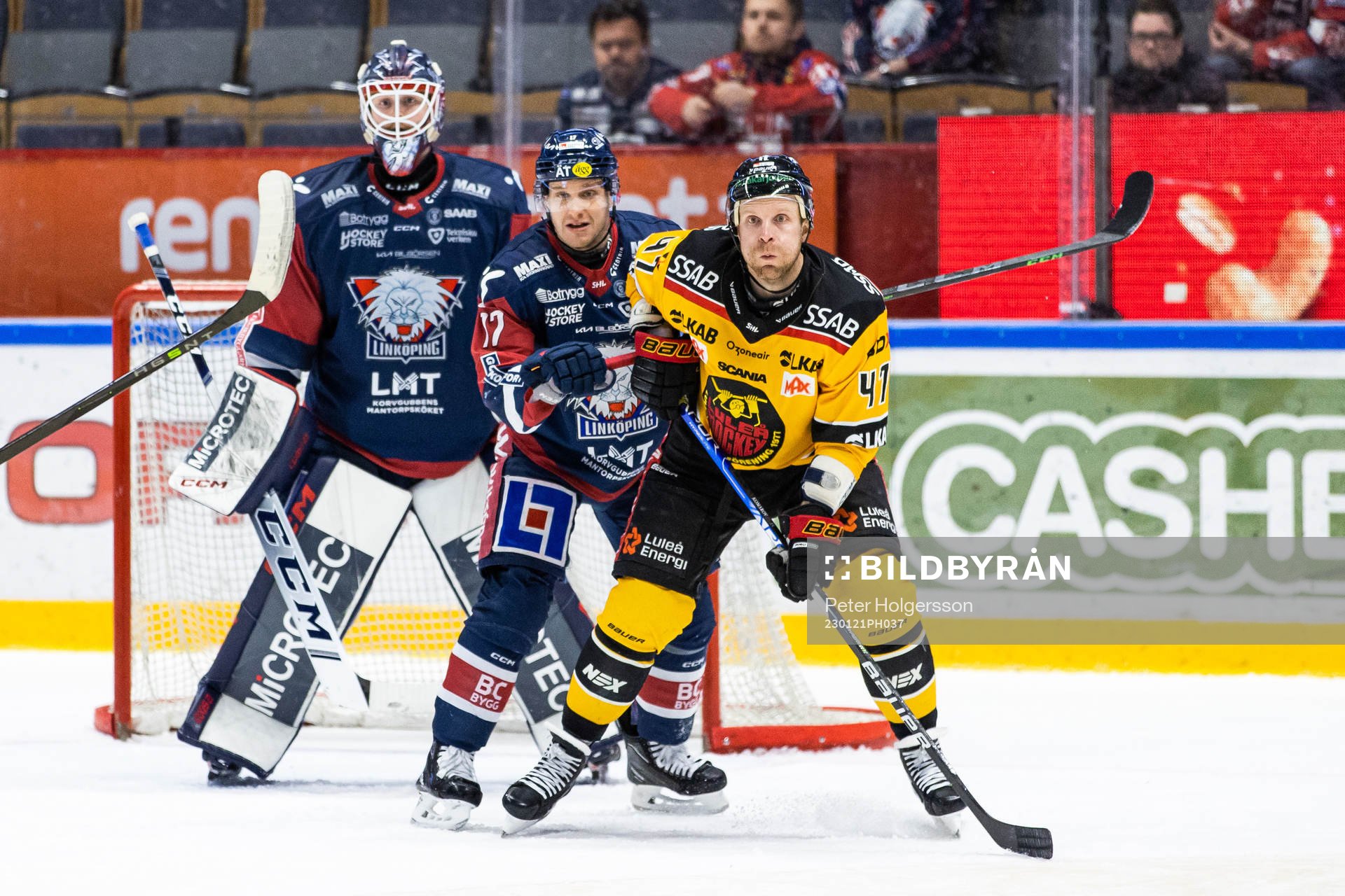 Linköpings Sebastian Strandberg och Luleås Leo Komarov