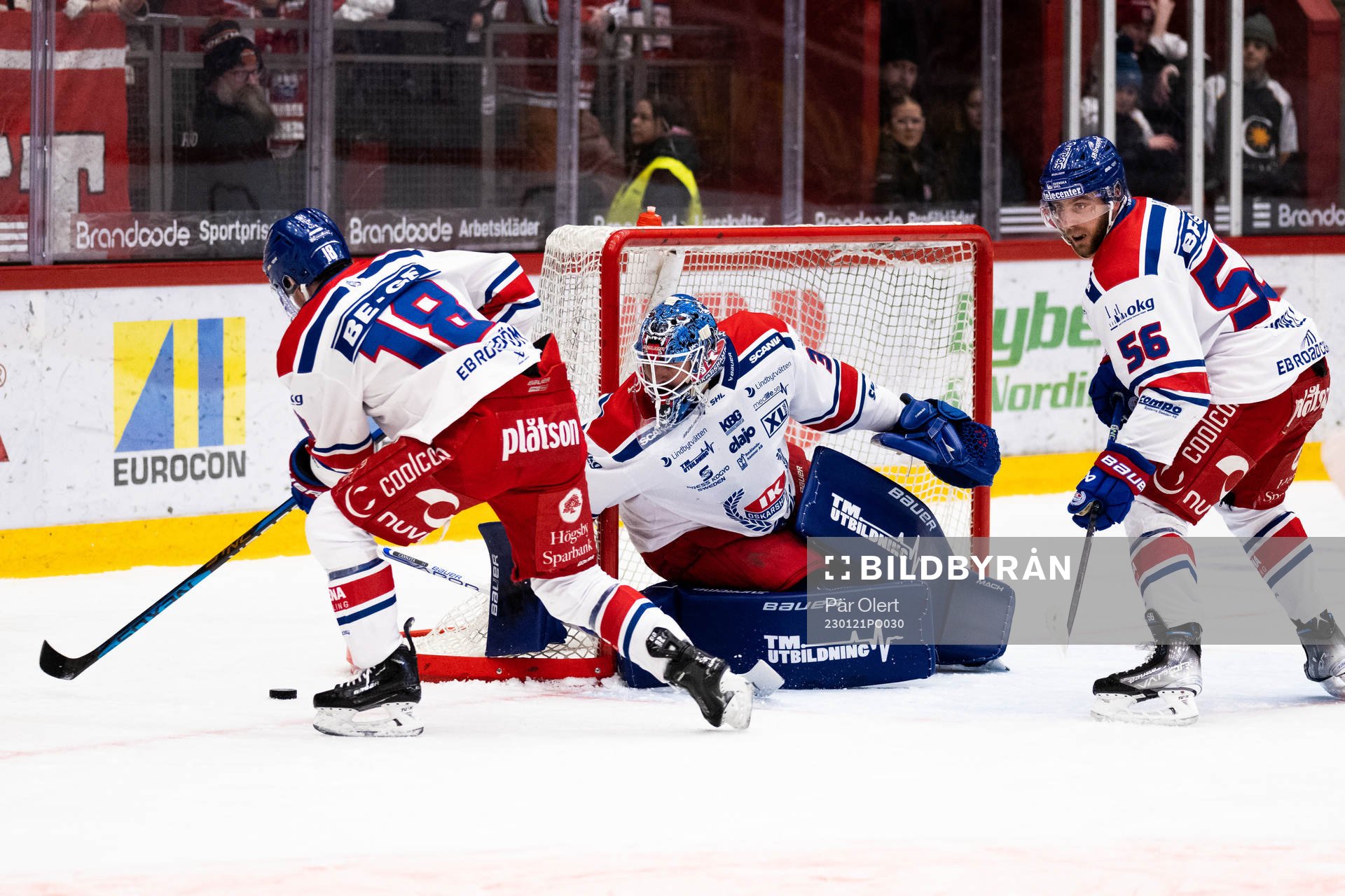 Oskarshamns Niclas Burström, Robin Norell och målvakten