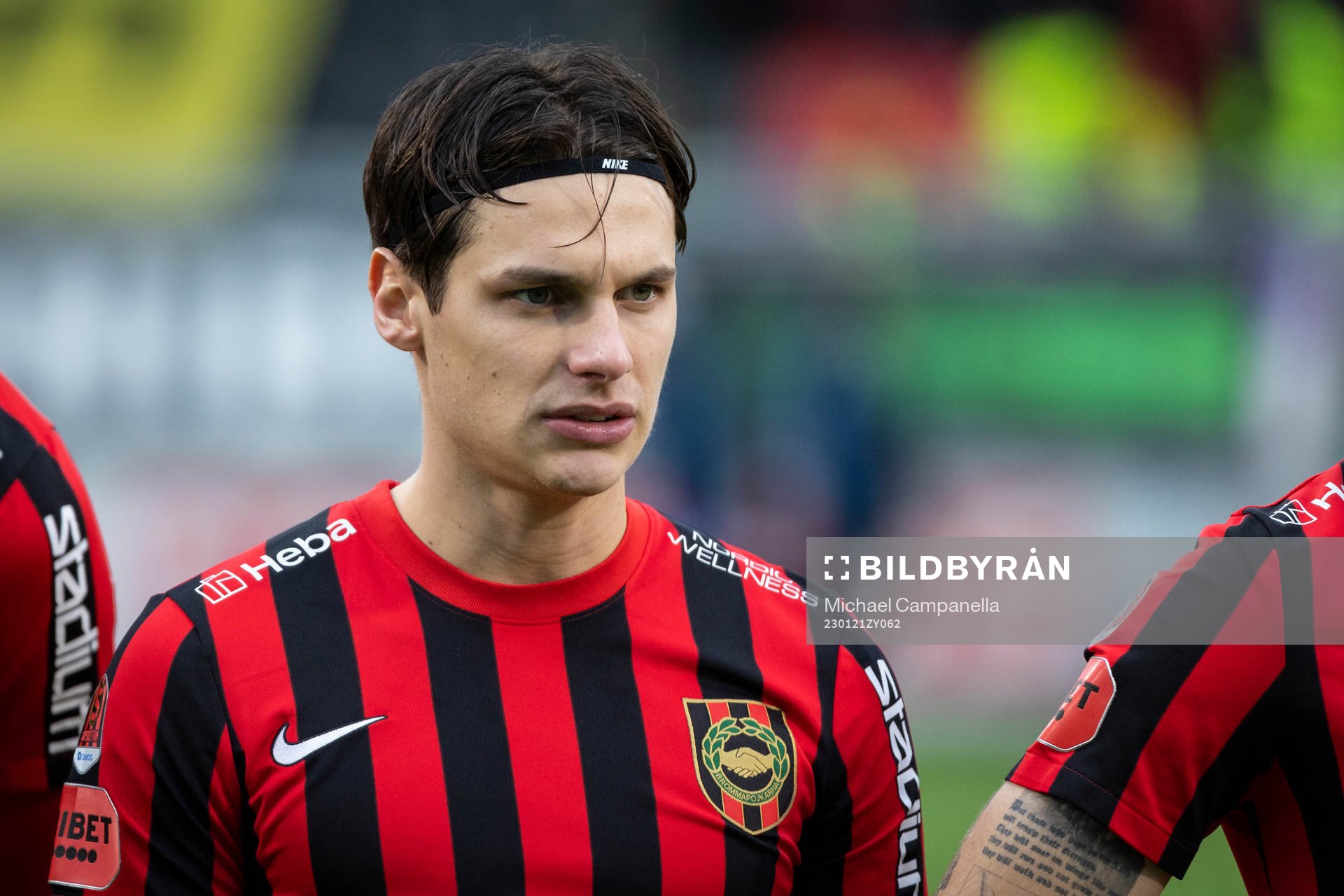 Brommapojkarnas Kevin Ackermann under träningsmatchen i fotboll mellan Brommapojkarna och Djurgården den 21 januari 2023 i Stockholm.