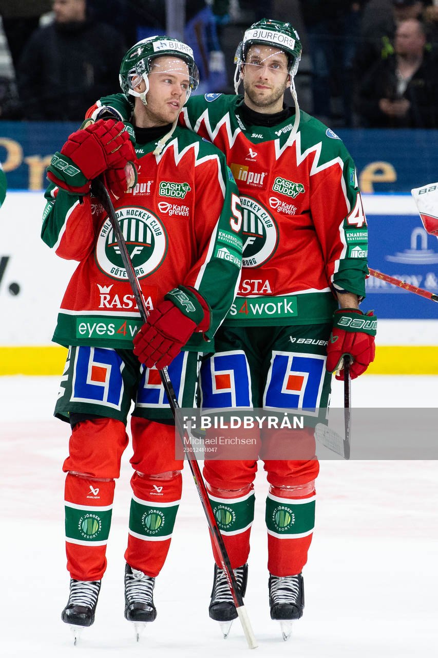Frölundas Filip Johansson och Petteri Lindbohm