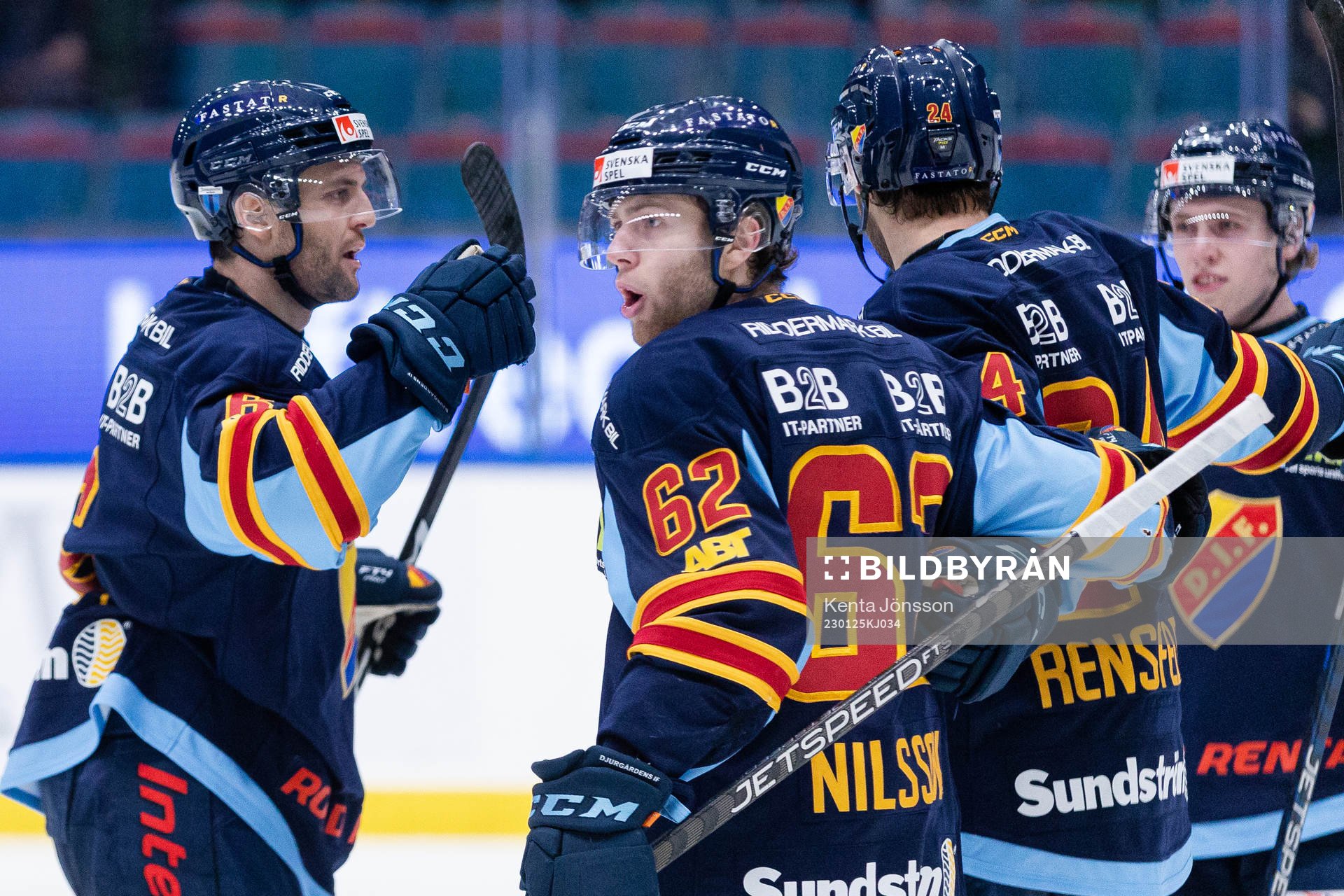 Djurgårdens Stefan Elliott, Wiktor Nilsson och Ludvig
