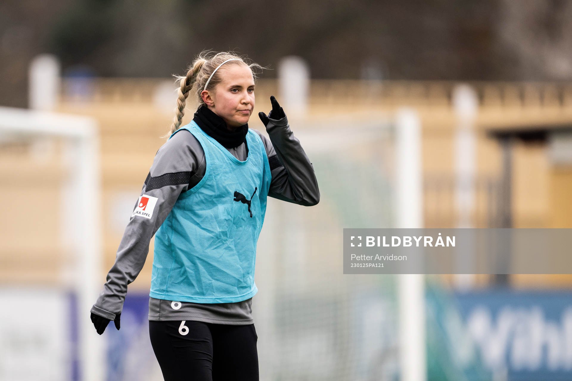 Ria Noora Minerva Öling under en fotbollsträning med FC Rosengård den 25 januari 2023 i Malmö. 