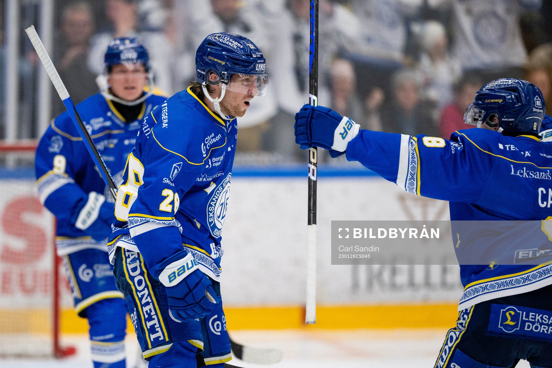 Leksands Justin Glenn Kloos jublar