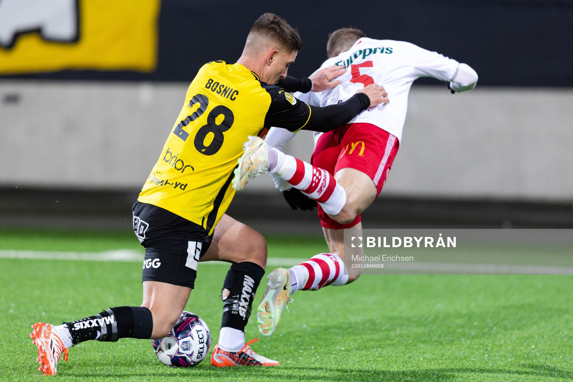 Häckens Semir Bosnic under träningsmatchen i fotboll mellan Häcken och Fredrikstad den 26 januari 2023 i Göteborg. 