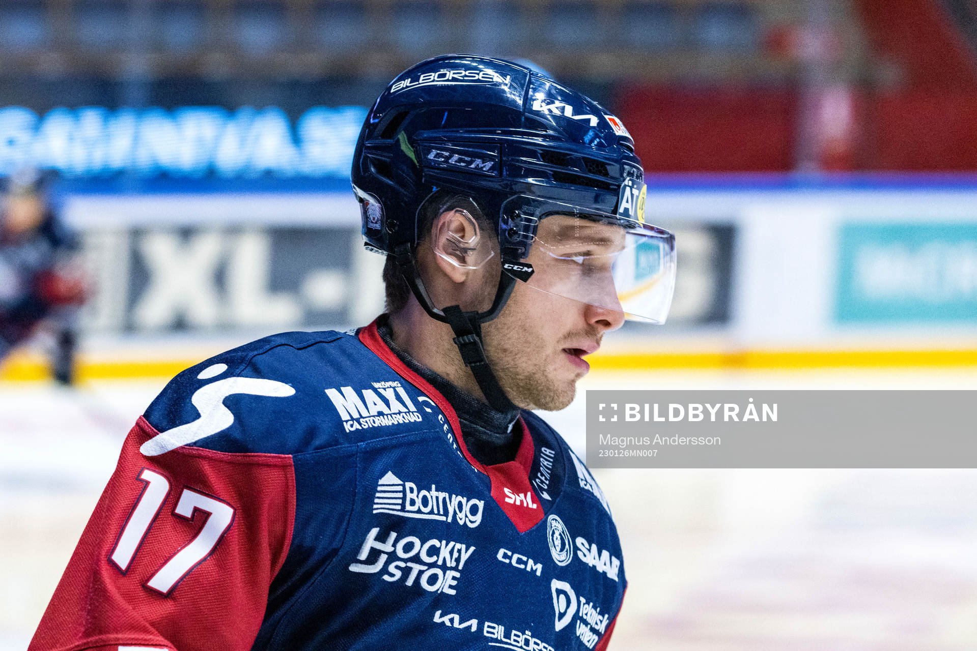 Linköpings Sebastian Strandberg på uppvärmningen