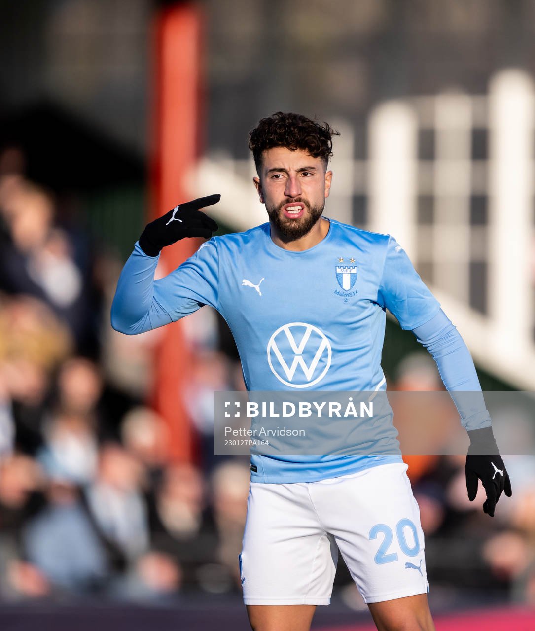 Malmö FFs Moustafa Zeidan under träningsmatchen i fotboll mellan Malmö FF och Nordsjälland den 27 januari 2023 i Malmö. 