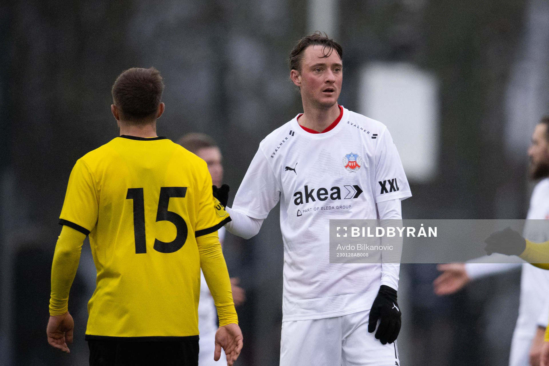 Helsingborgs Rasmus Jönsson under träningsmatchen mellan Helsingborg och Mjällby den 28 januari 2023 i Helsingborg. 