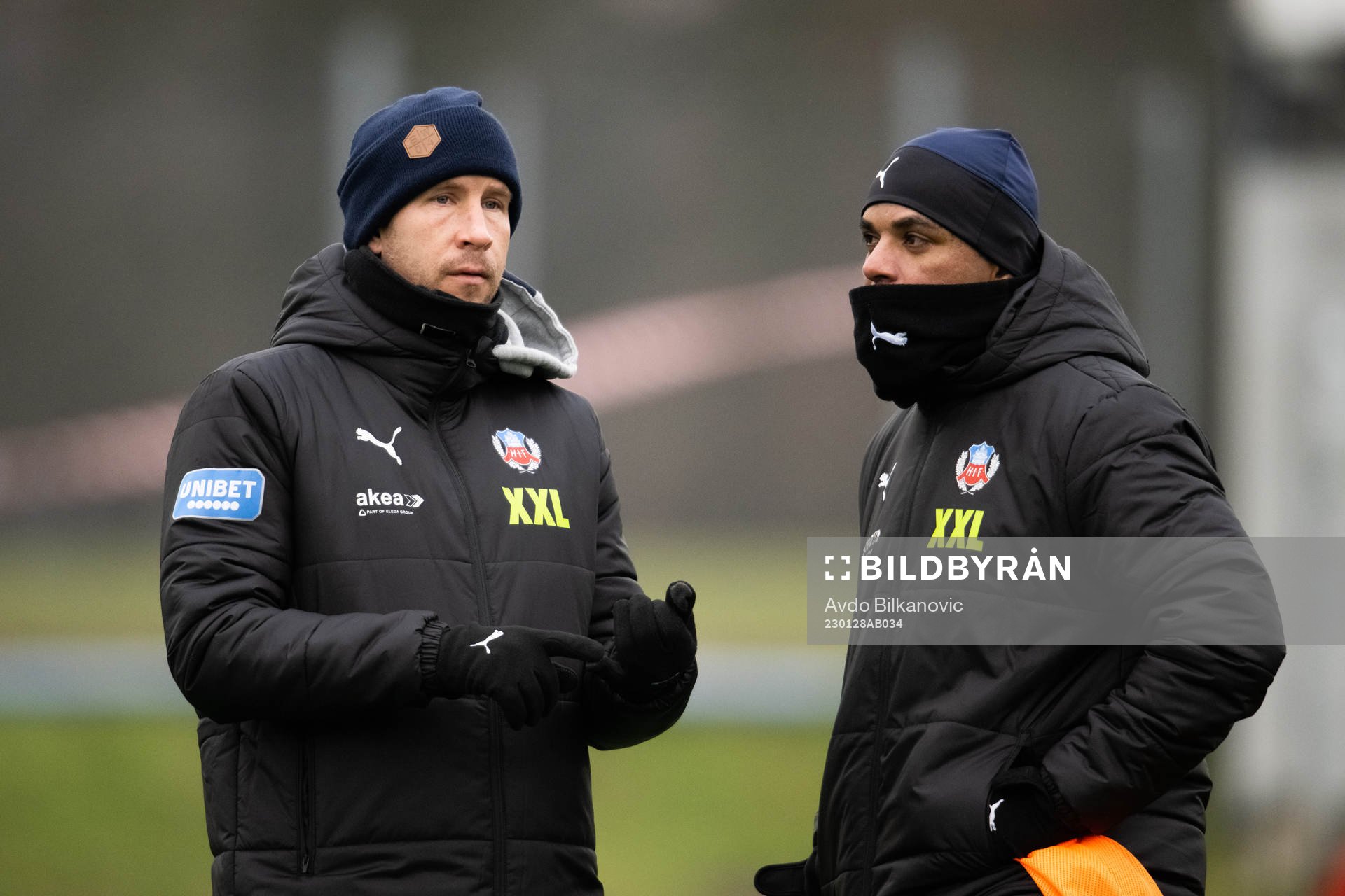 Helsingborgs tränare Alvaro Santos och tränare Mattias