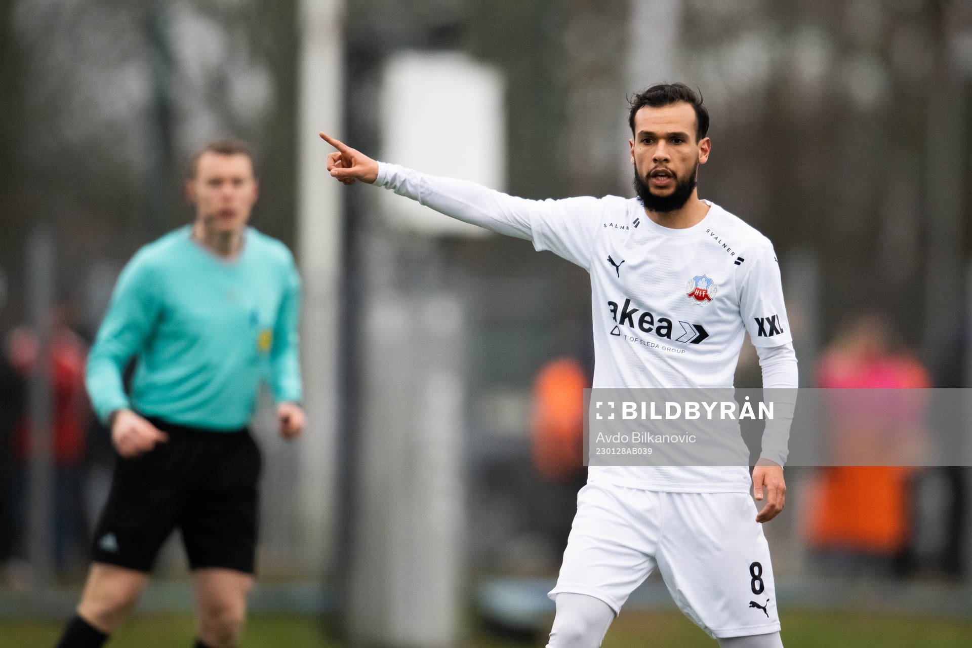 Helsingborgs Sumar Almadjed under träningsmatchen mellan Helsingborg och Mjällby den 28 januari 2023 i Helsingborg. 