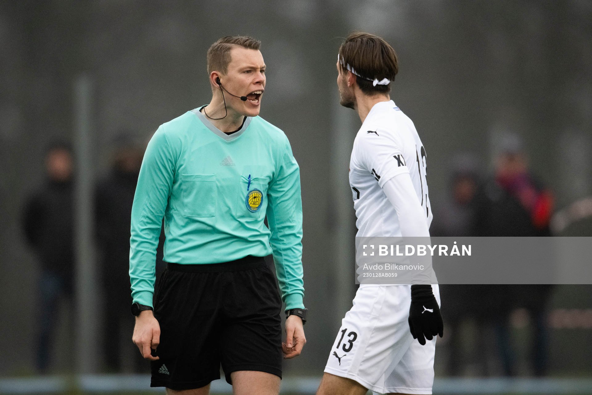 Domare Oscar Johnsson och Helsingborgs Wilhelm Loeper