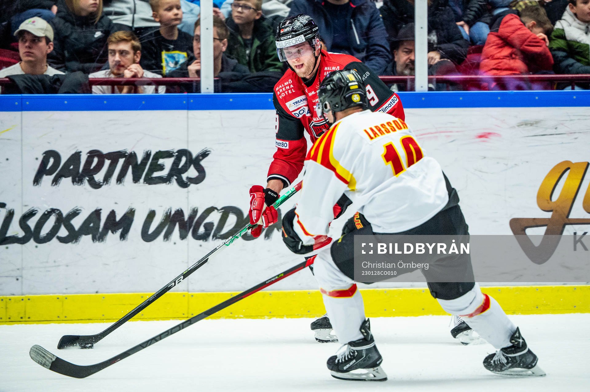 Malmö Redhawks Lance Bouma mot Brynäs Johan Larsson