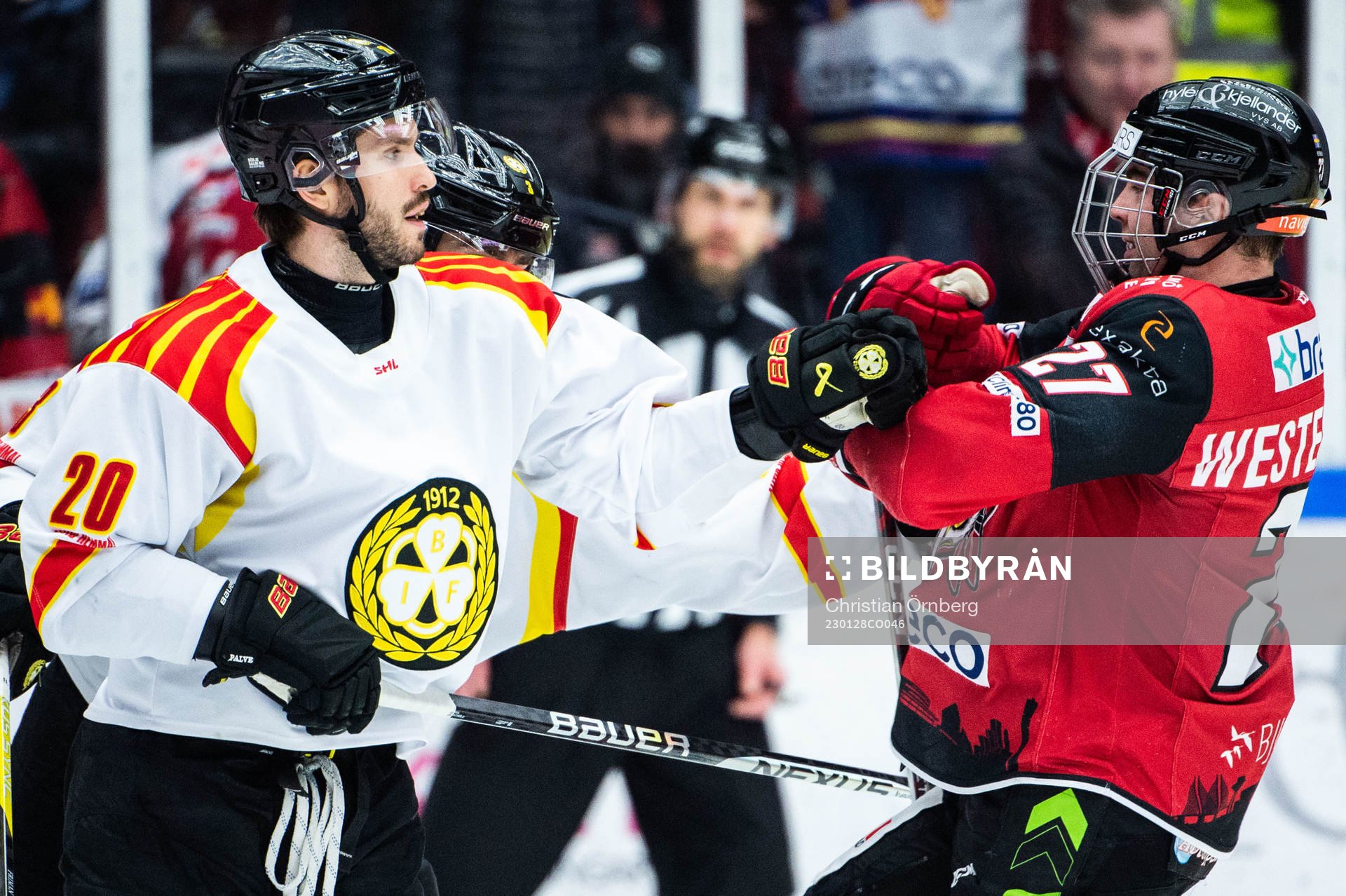 Brynäs Oula Palve mot Malmö Redhawks Ponthus Westerholm