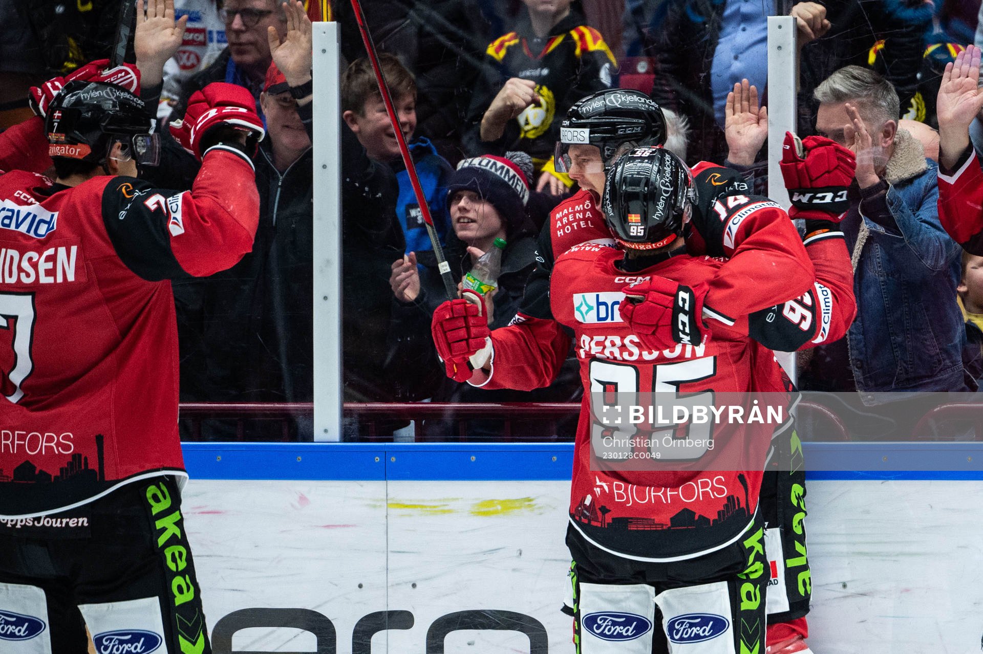 Malmö Redhawks Oliver Lauridsen, Carl Persson och