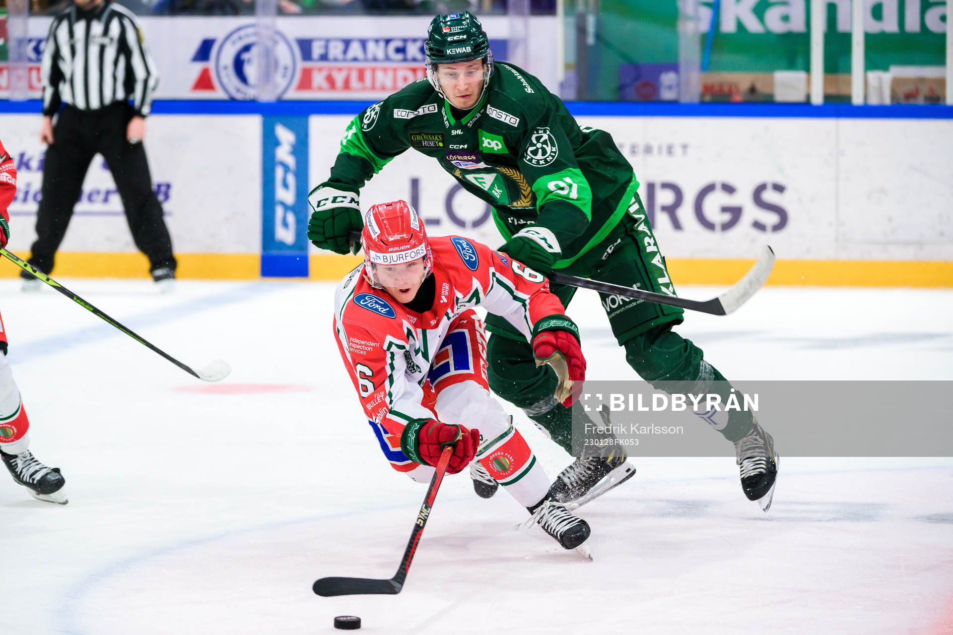Frölundas Filip Hasa och Färjestads Eric Engstrand