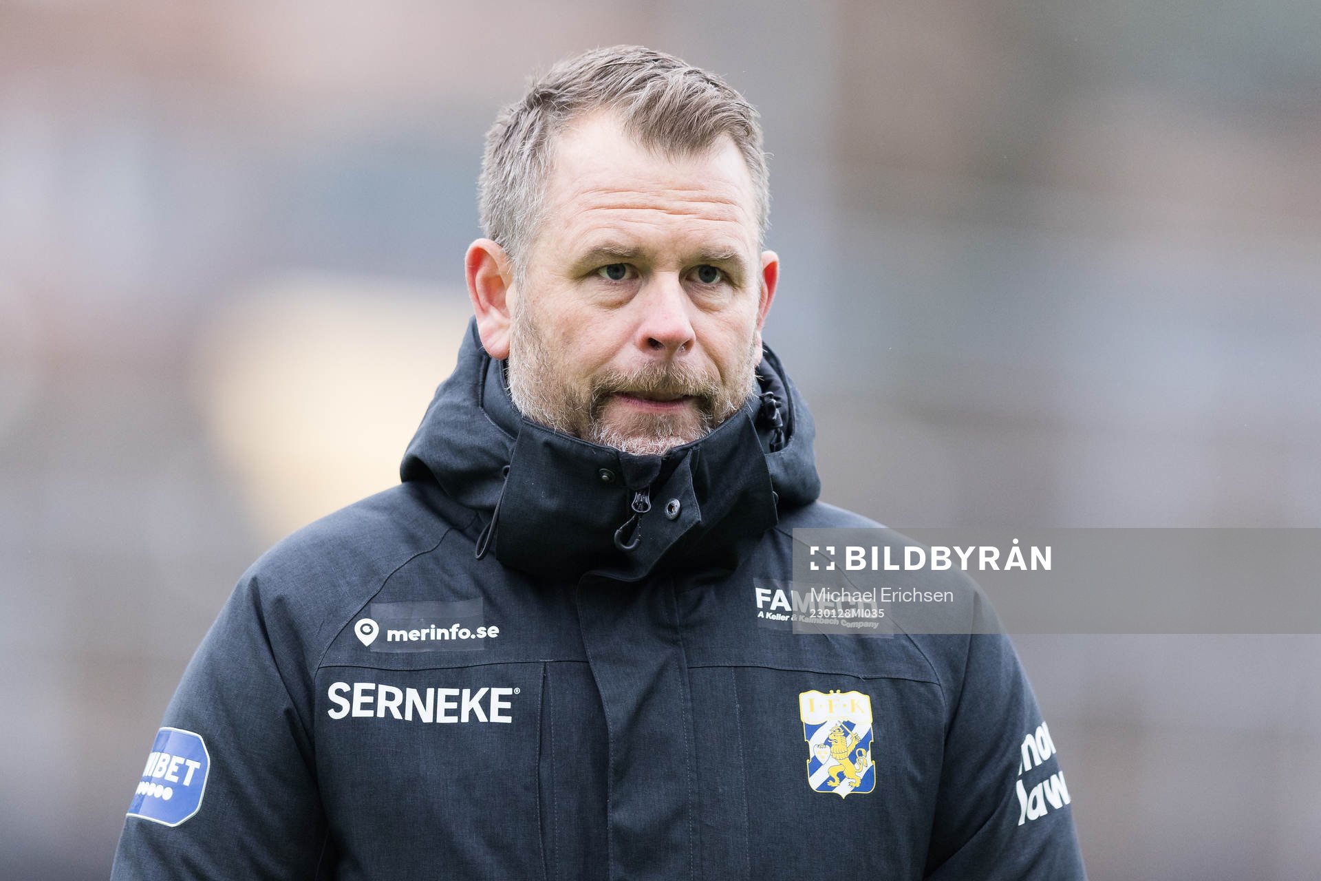 IFK Göteborgs tränare Mikael Stahre efter träningsmatchen i fotboll mellan IFK Göteborg och Halmstad den 28 januari 2023 i Göteborg.