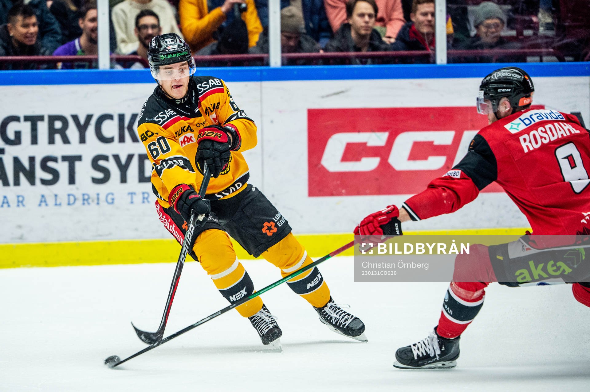 Luleås Julius Honka mot Malmö Redhawks Kim Rosdahl