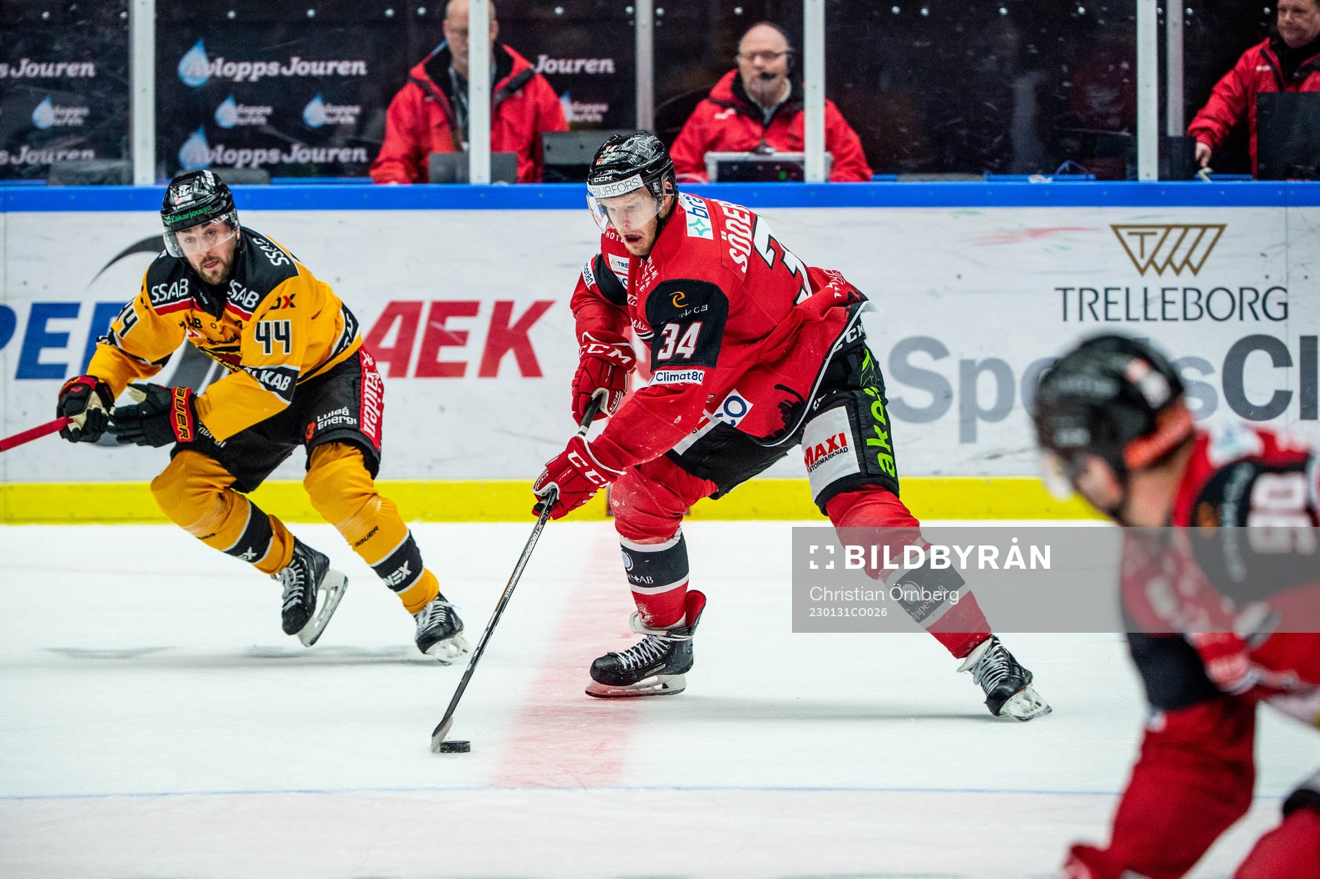 Malmö Redhawks Carl Söderberg mot Luleås Jonathan