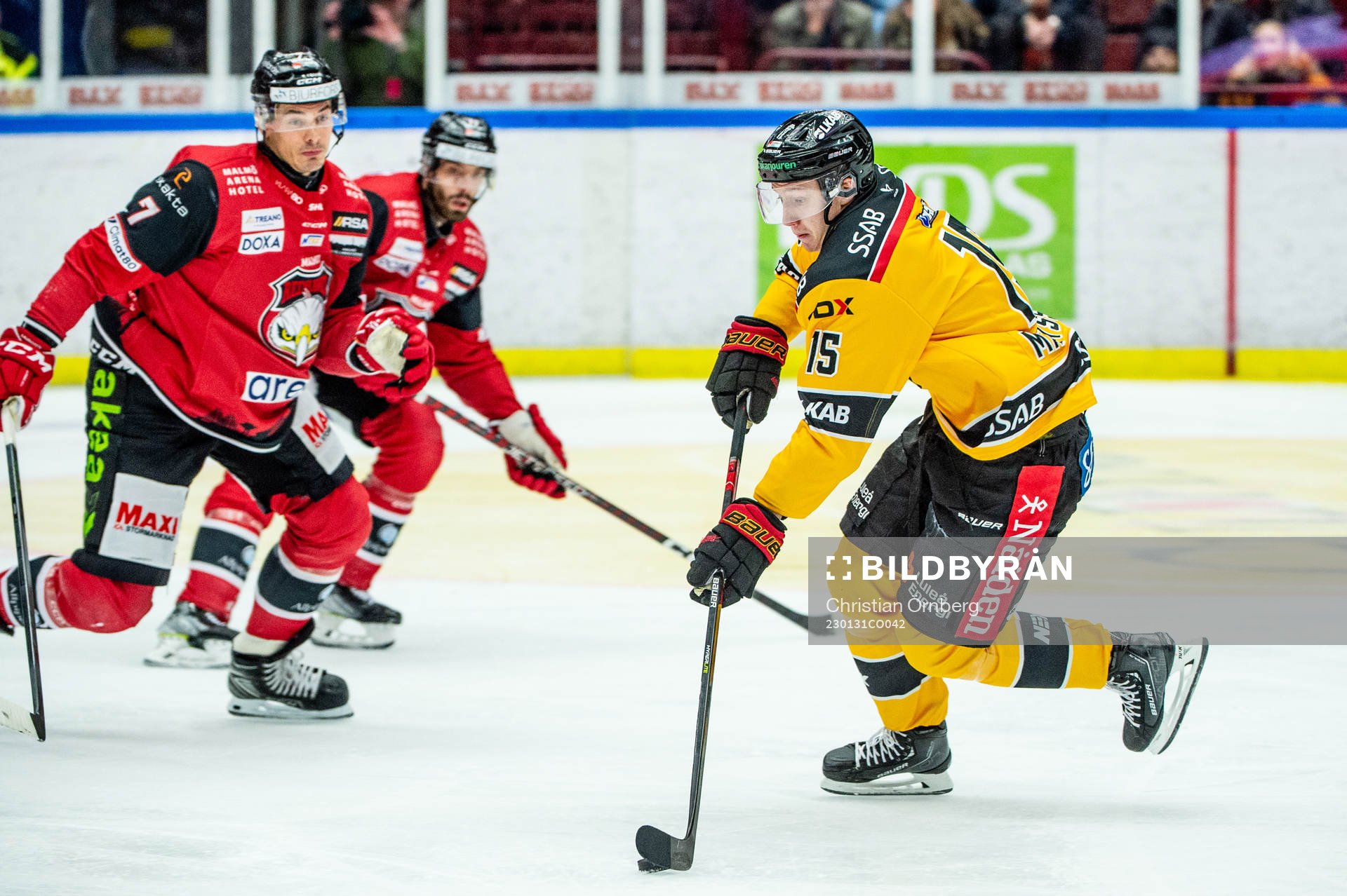 Luleås Carl Mattsson mot Malmö Redhawks Oliver Lauridsen