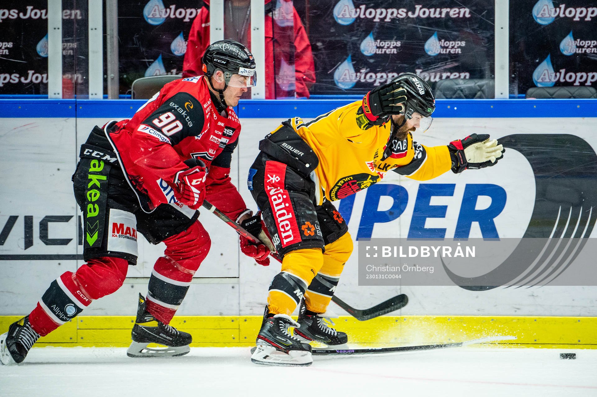 Malmö Redhawks Lance Bouma mot Luleås Jack Connolly