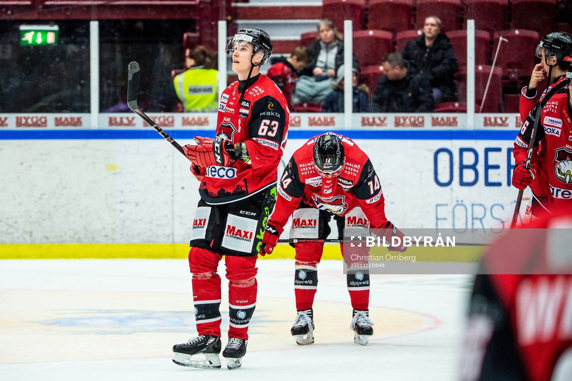 Malmö Redhawks Fredrik Händemark deppar med lagkamraterna