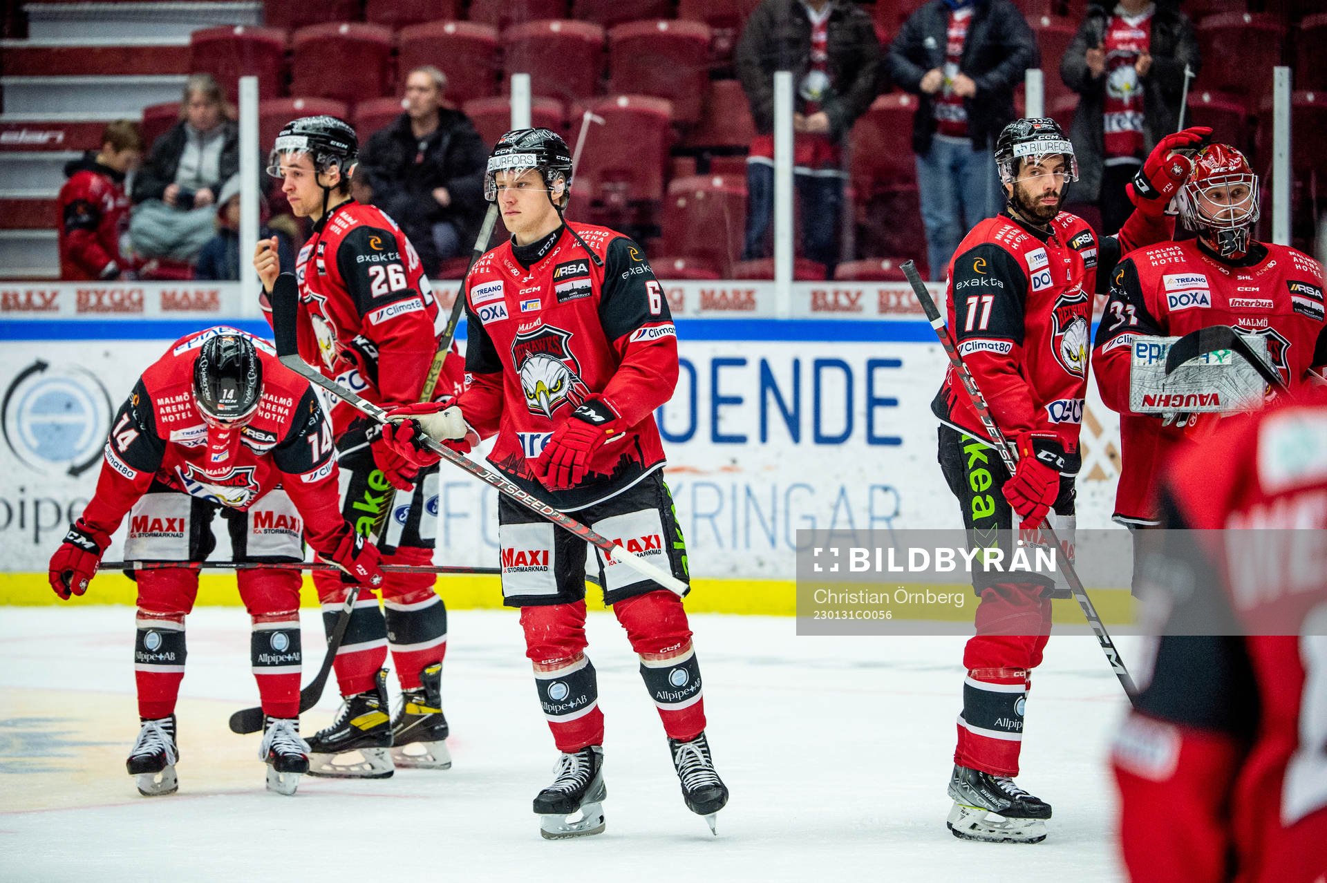Malmö Redhawks spelare deppar