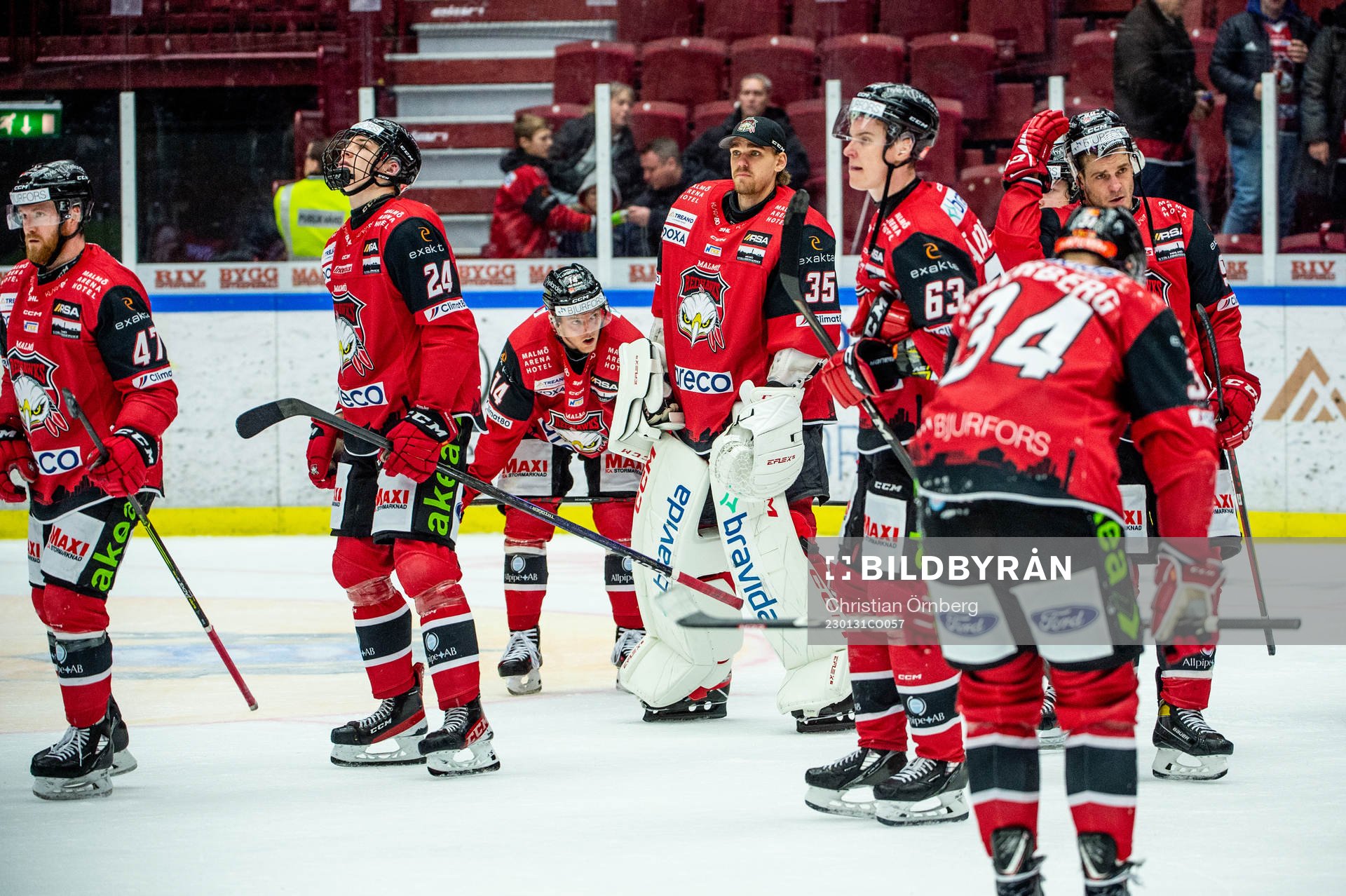 Malmö Redhawks spelare deppar