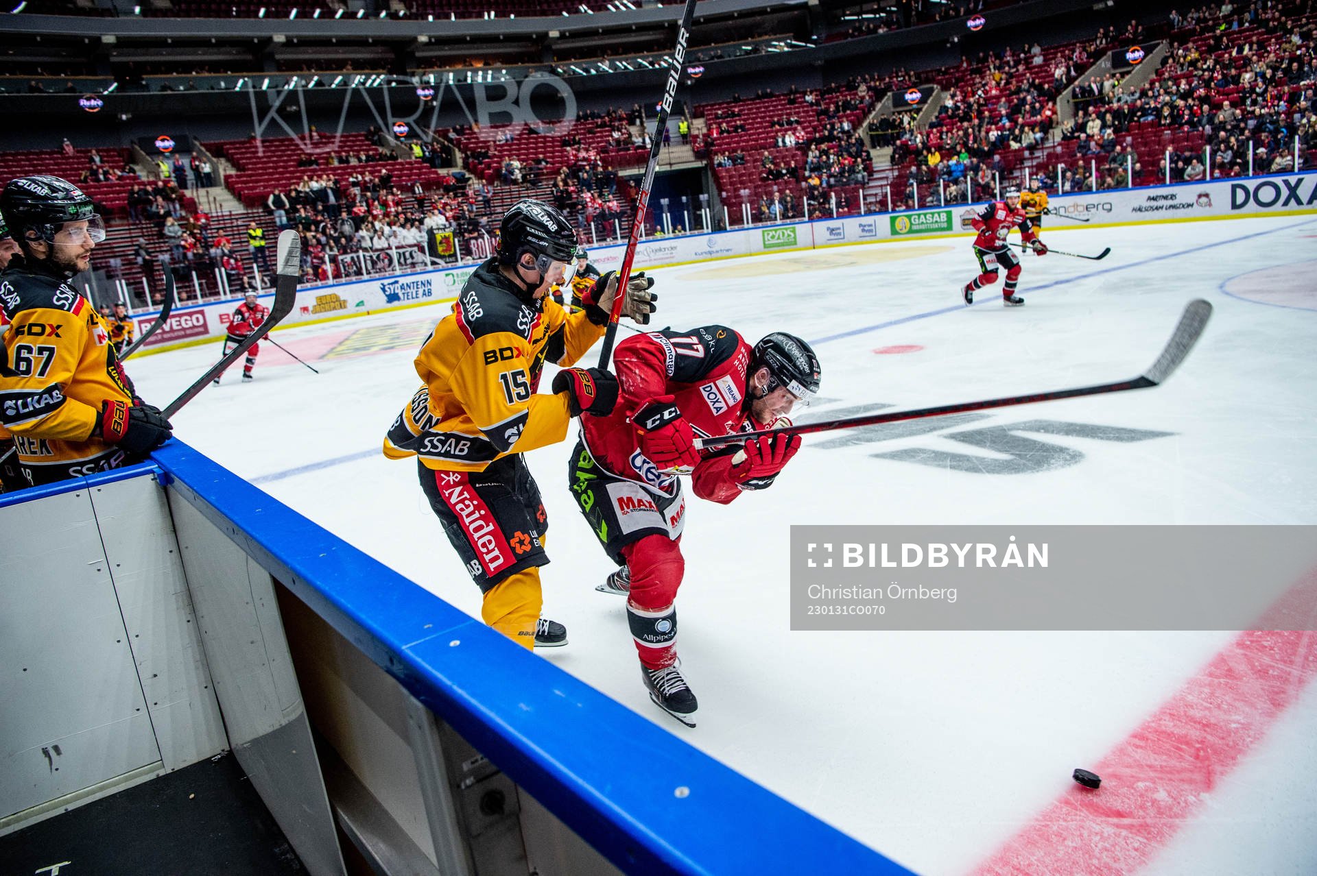 Luleås Carl Mattsson mot Malmö Redhawks Pathrik Westerholm