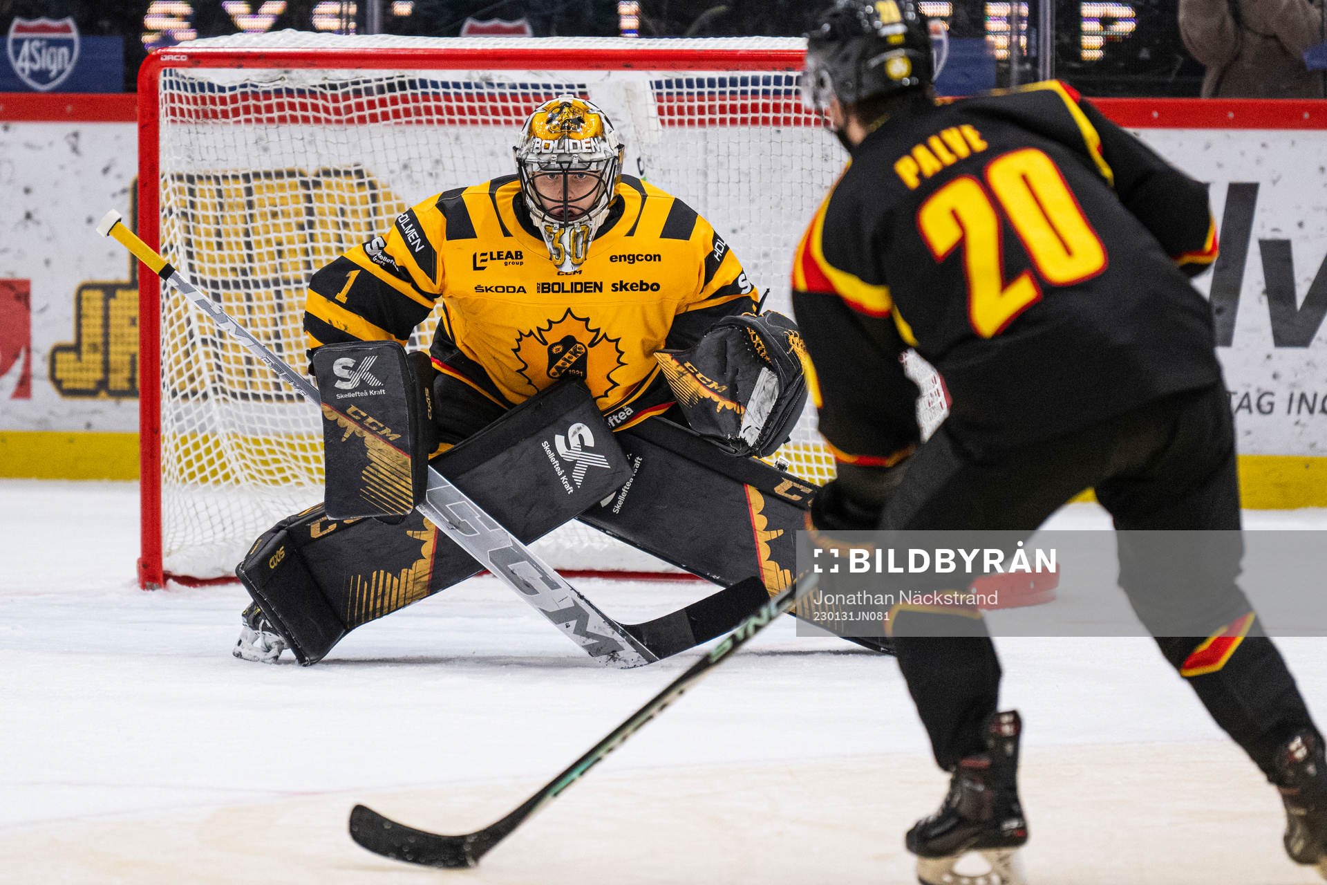 Skellefteås målvakt Alexander Hellnemo och Brynäs Oula
