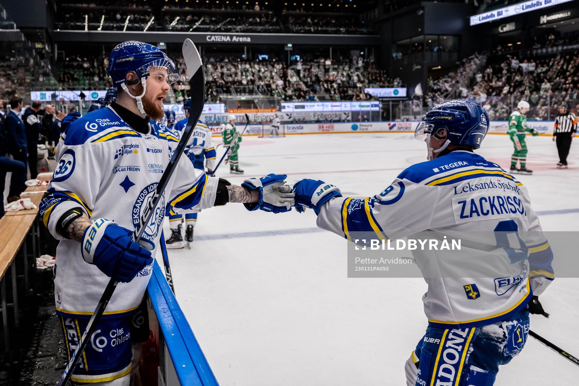 Leksands Lucas Elvenes och Patrik Zackrisson jublar