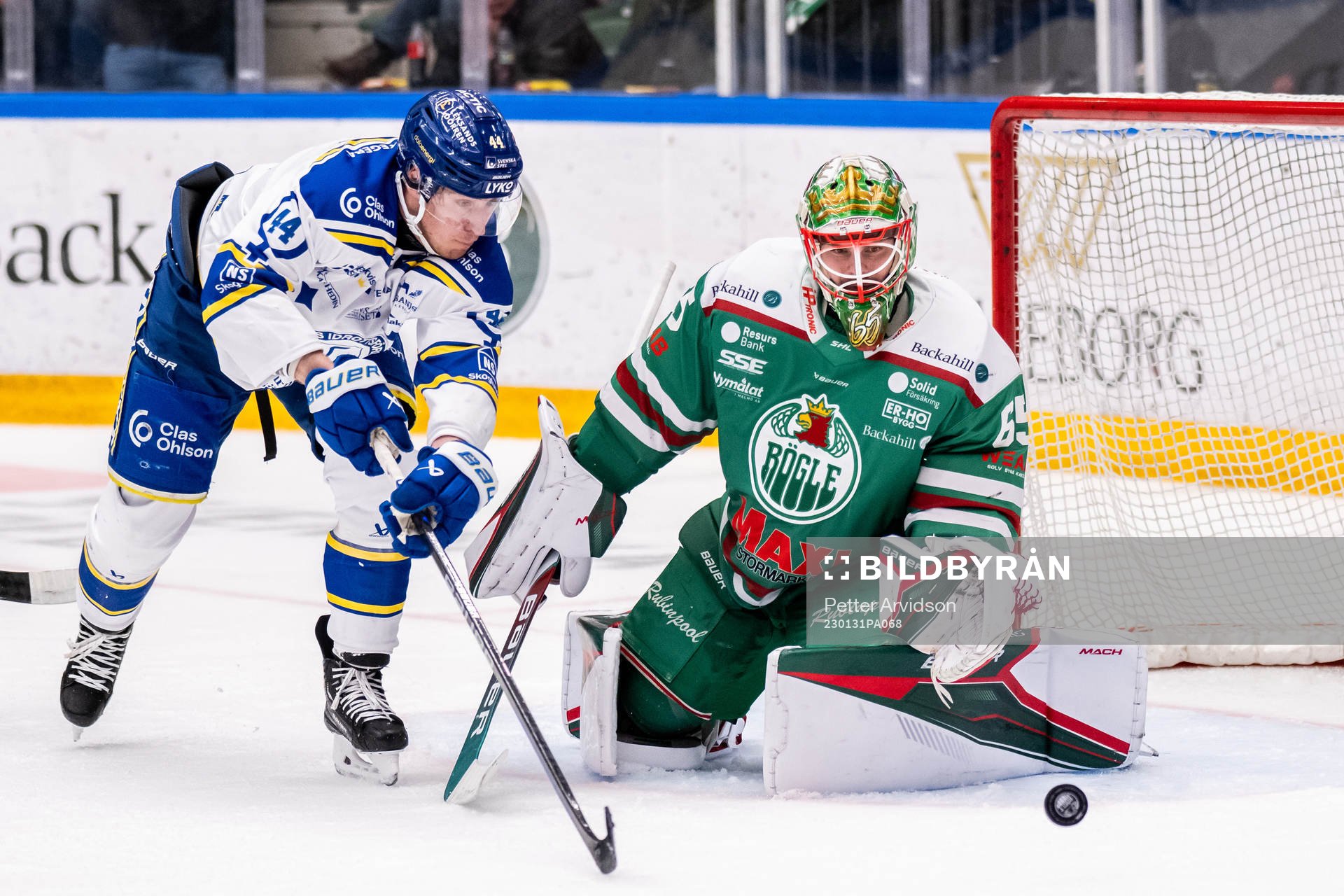 Leksands Carter Ashton oroar mot Rögles målvakt