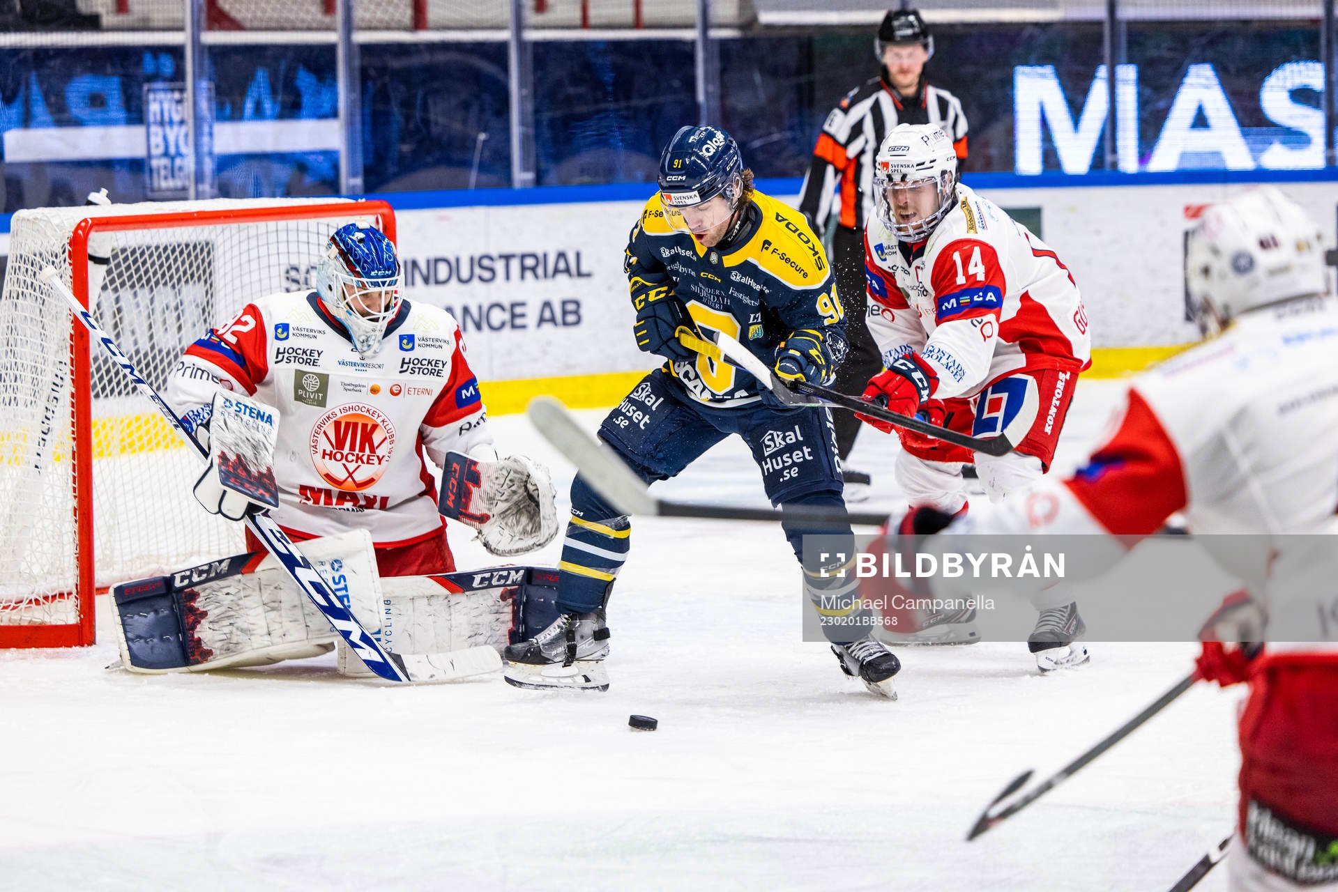Västerviks målvakt Edvin Olofsson och Erik Gustafsson