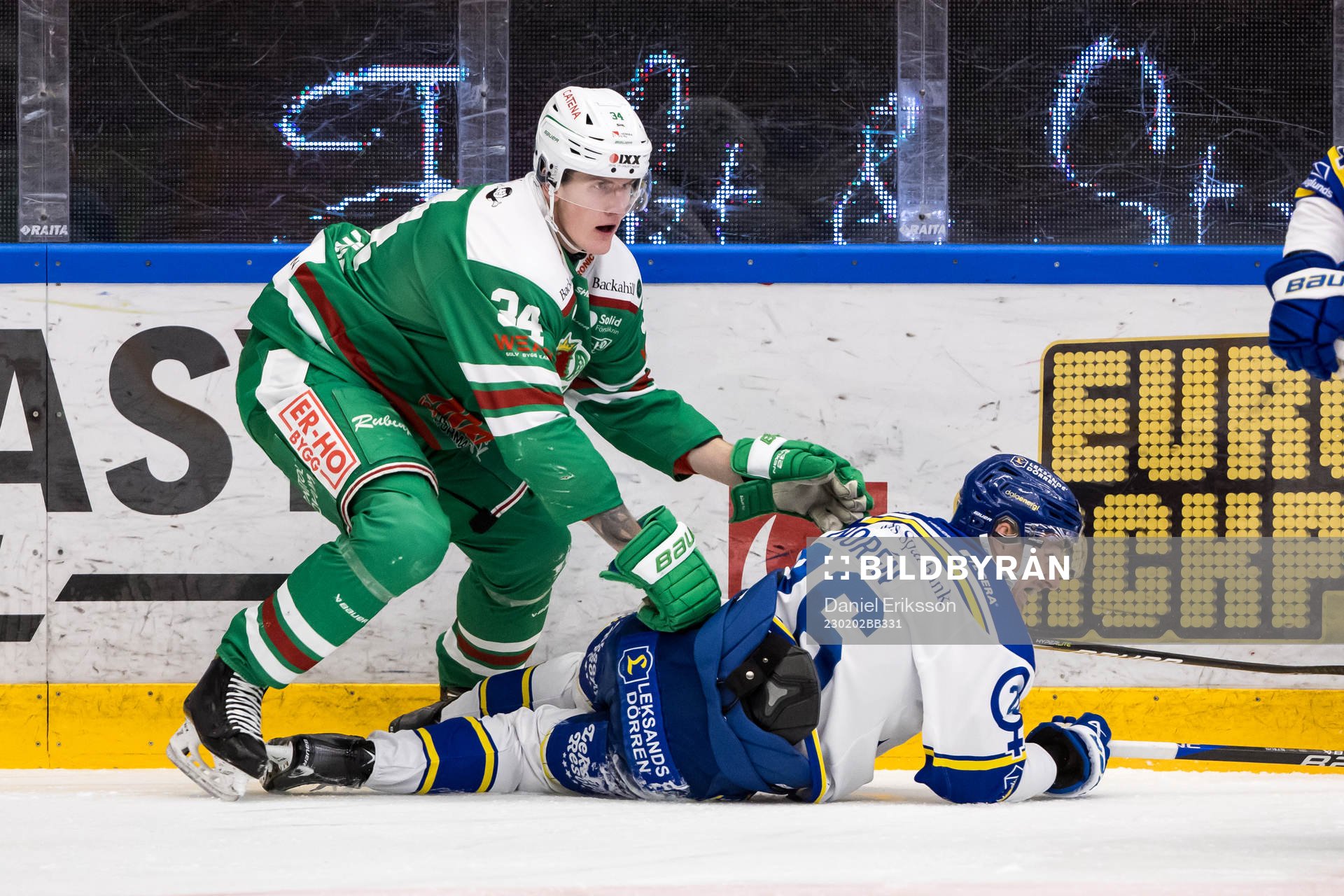 Rögles Adam Edström och Leksands Patrik Noren