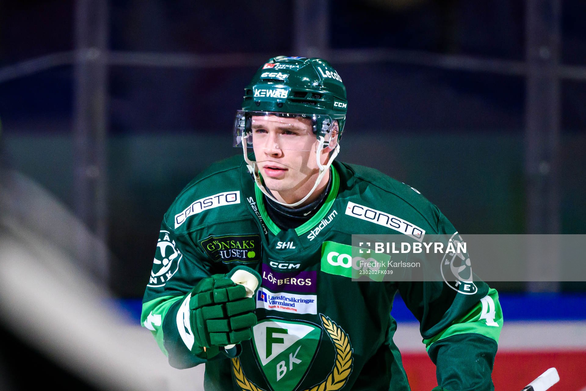 Färjestads Oscar Lawner jublar