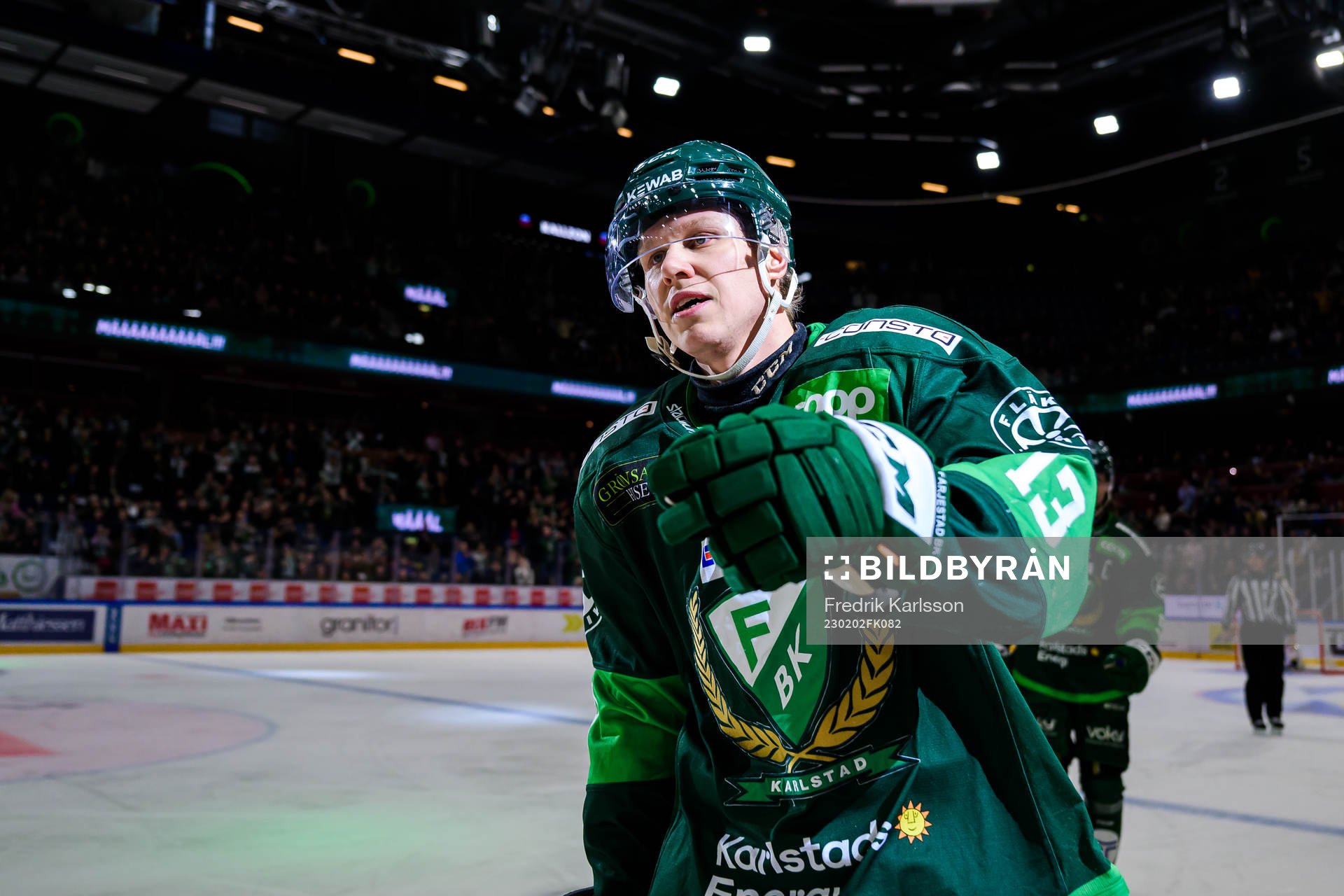 Färjestads Daniel Viksten jublar