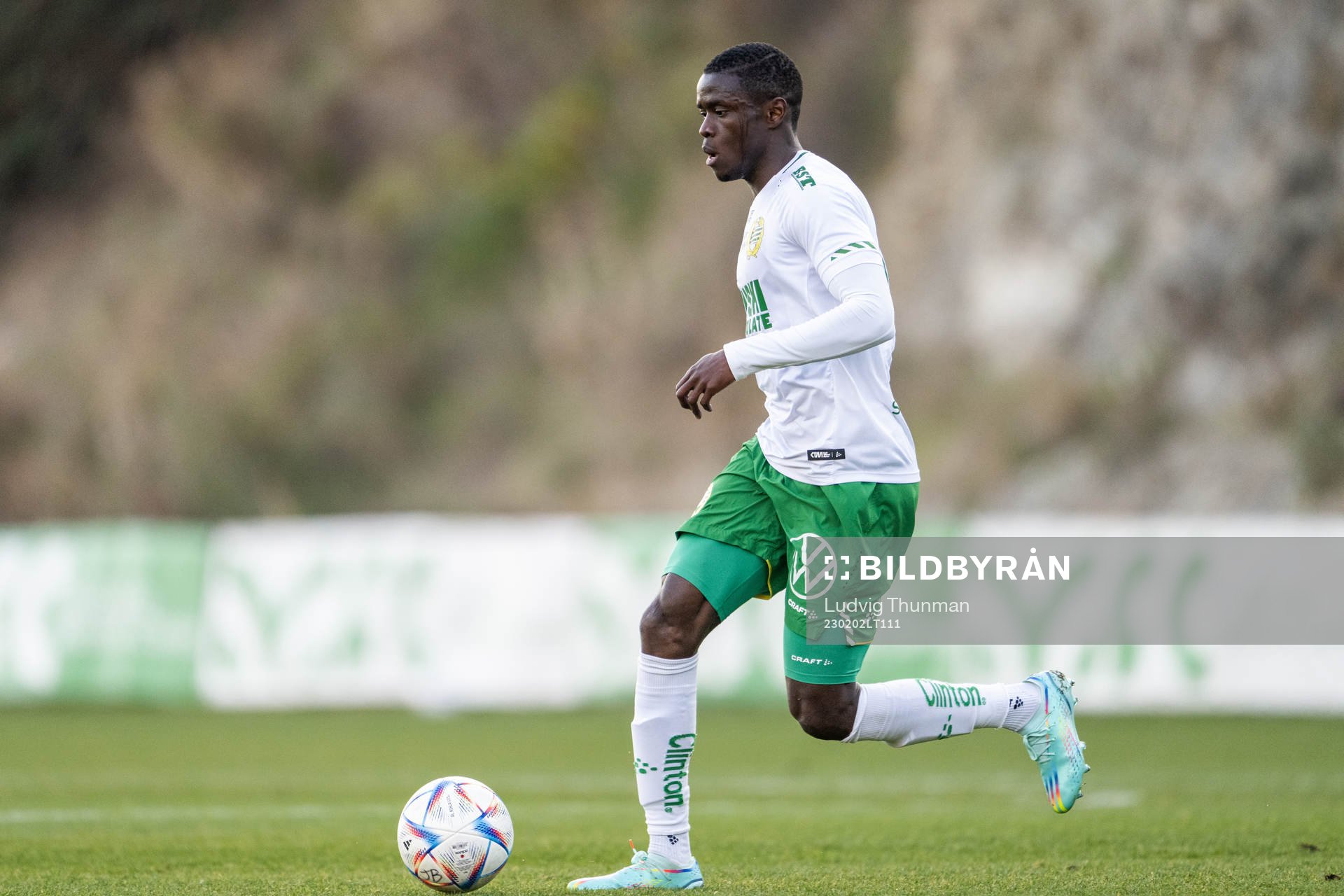 Ibrahima Fofana of Hammarby during the friendly football match between Hammarby and Jeonbuk Hyundai on February 2, 2023 in Marbella.