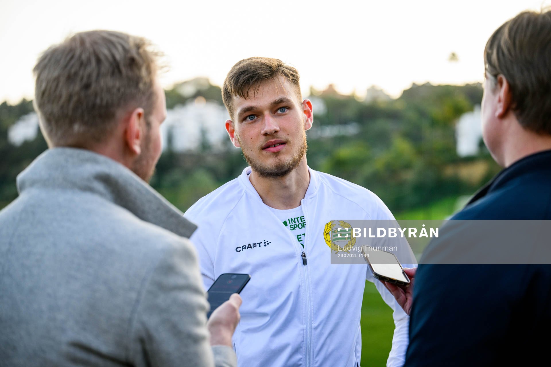 Ludvig Svanberg of Hammarby is interviewed by the media